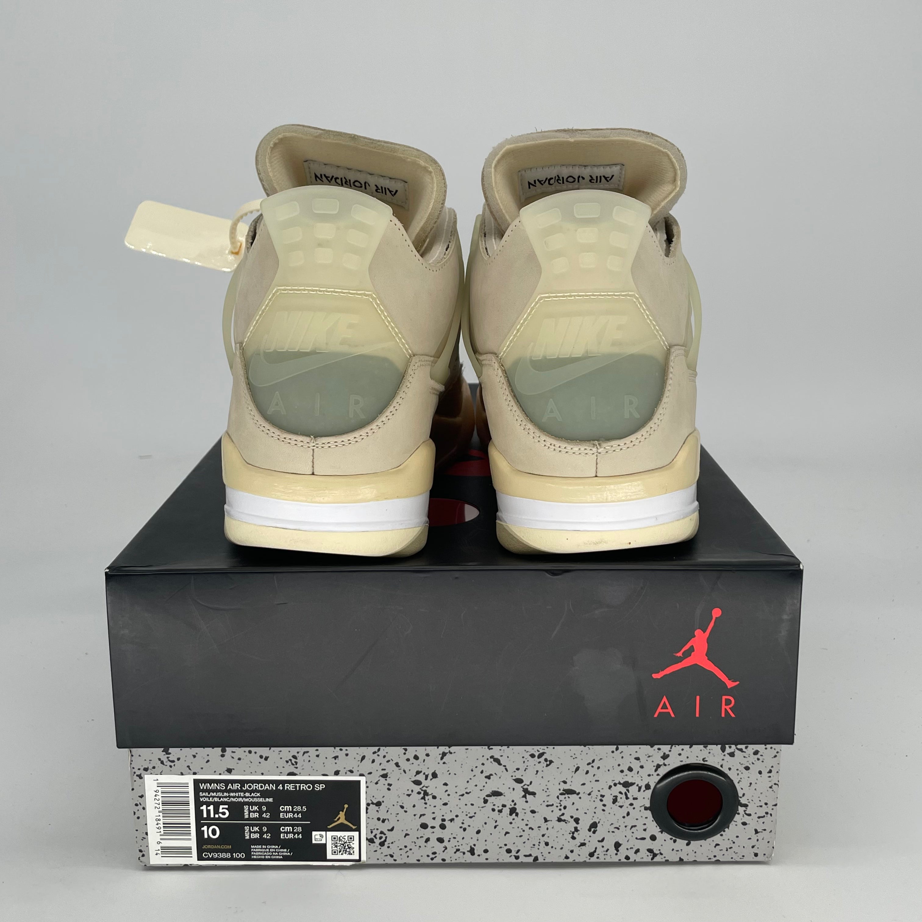 OFF WHITE X AIR JORDAN 4 SAIL W CV9388-100 SIZE 10/11.5W