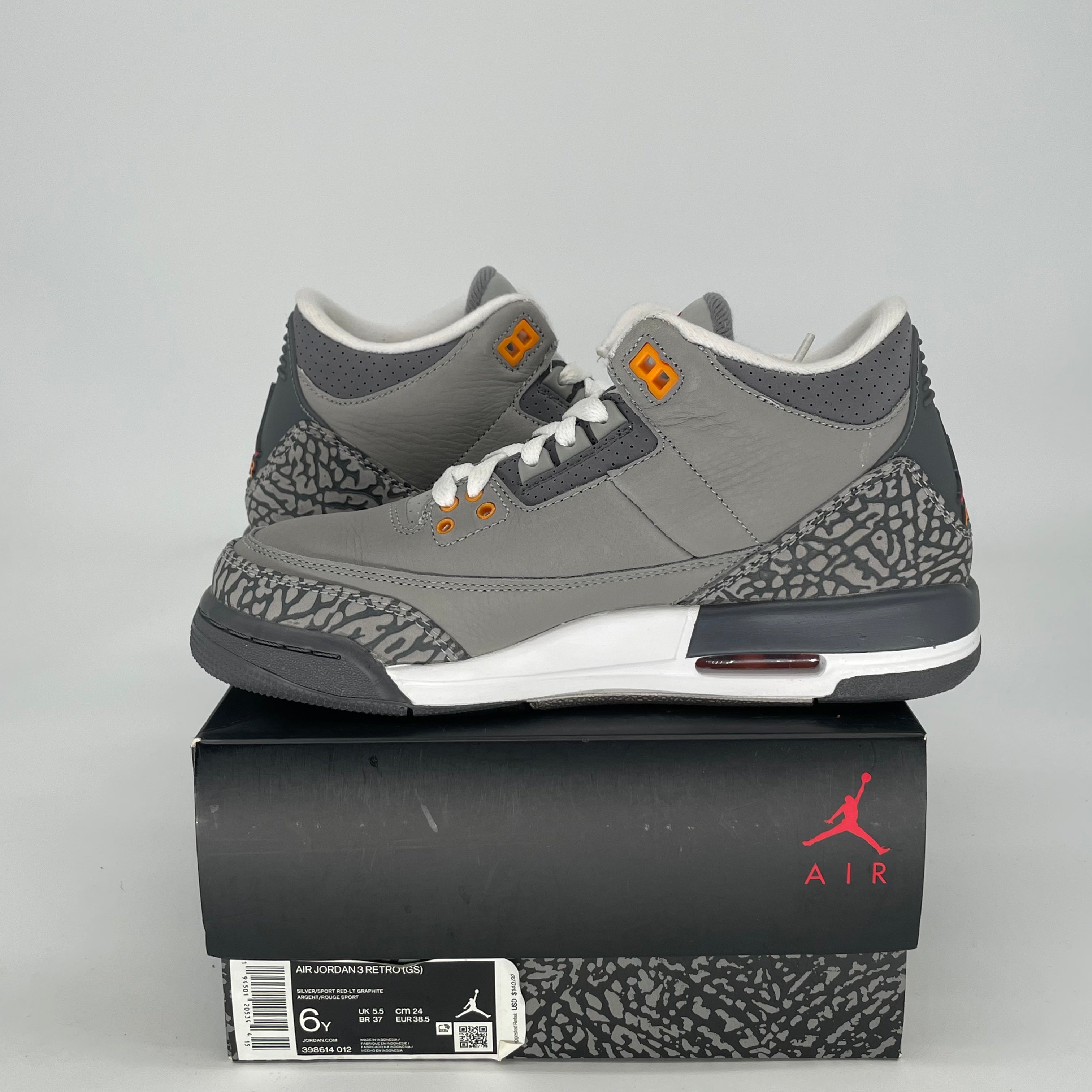 AIR JORDAN 3 COOL GREY CT8532-012 SIZE 6/7.5W