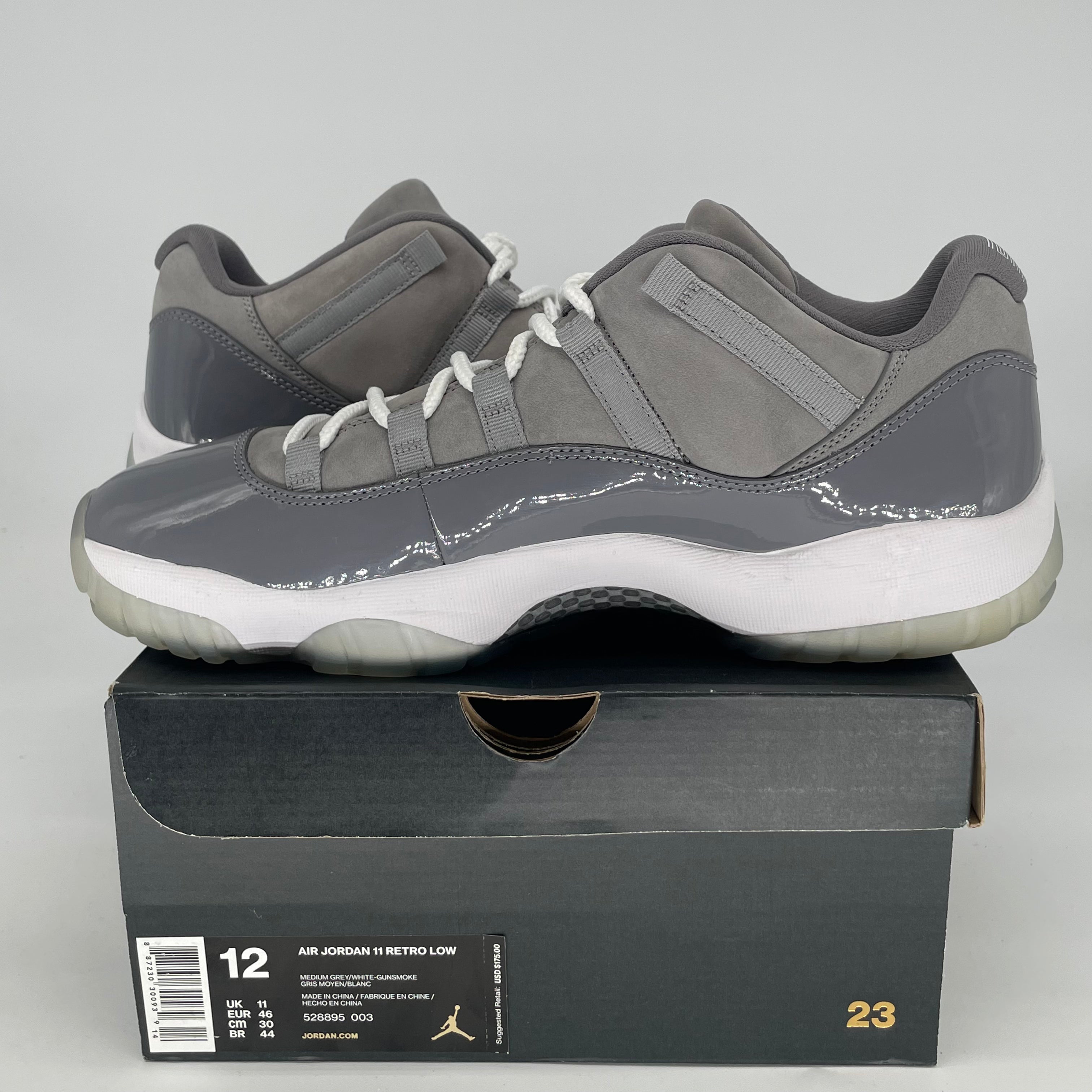 AIR JORDAN 11 LOW COOL GREY 528895-003 SIZE 12/13.5W