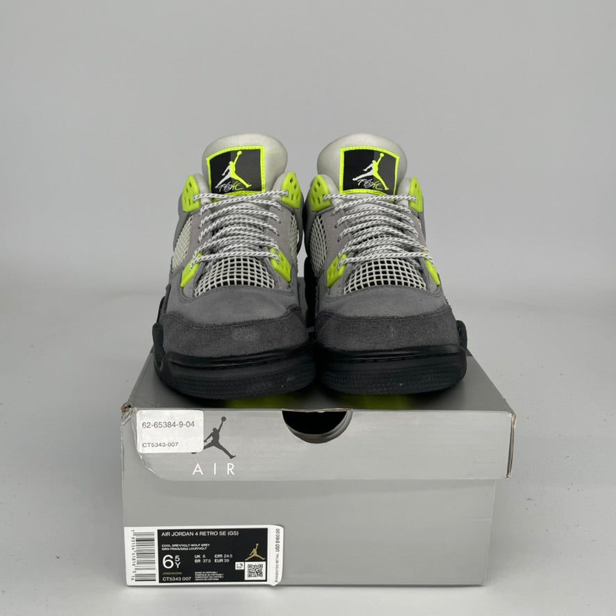 AIR JORDAN 4 NEON 95 SIZE 6.5Y CT5343-007