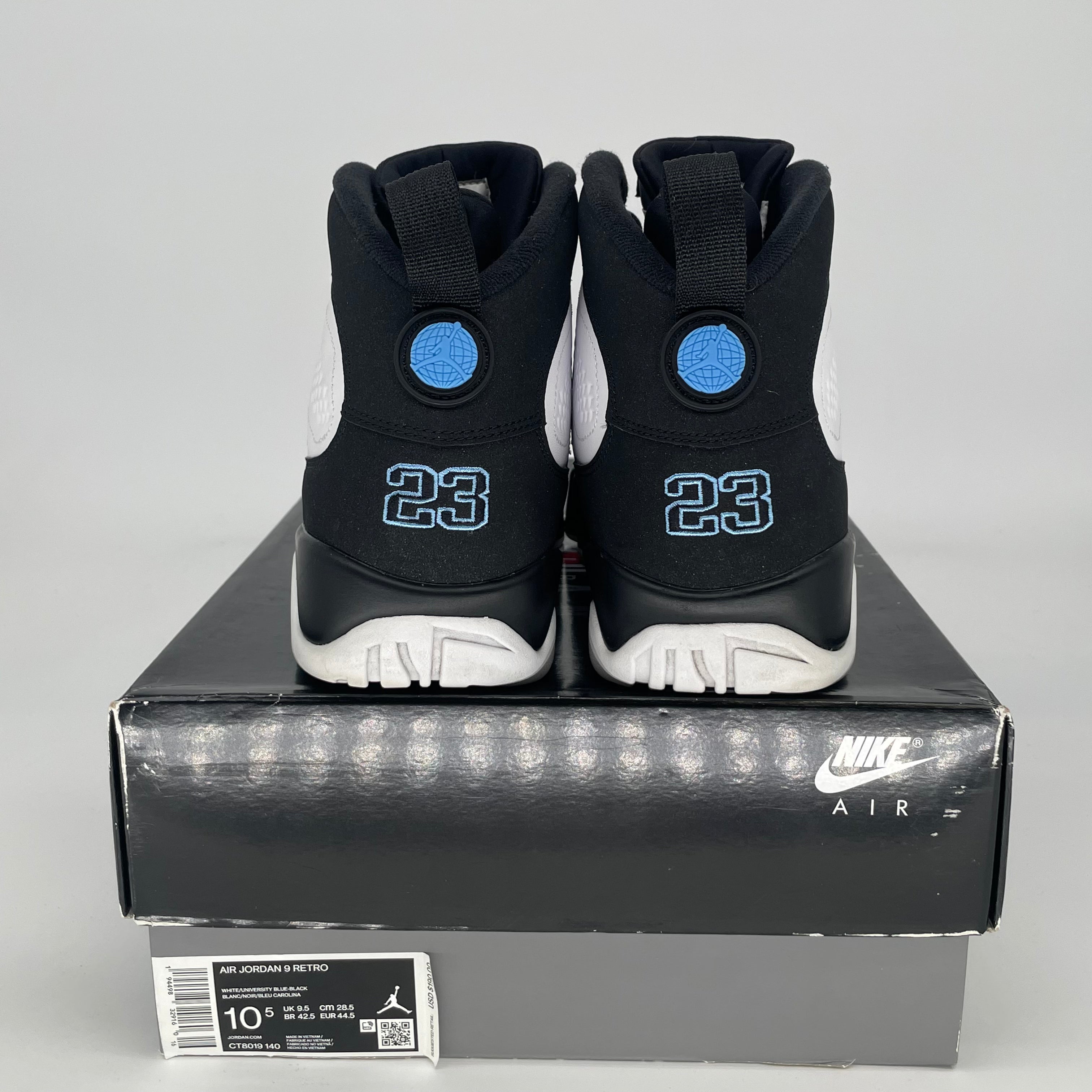 AIR JORDAN 9 UNIVERSITY BLUE CT8019-140 SIZE 10.5/12W