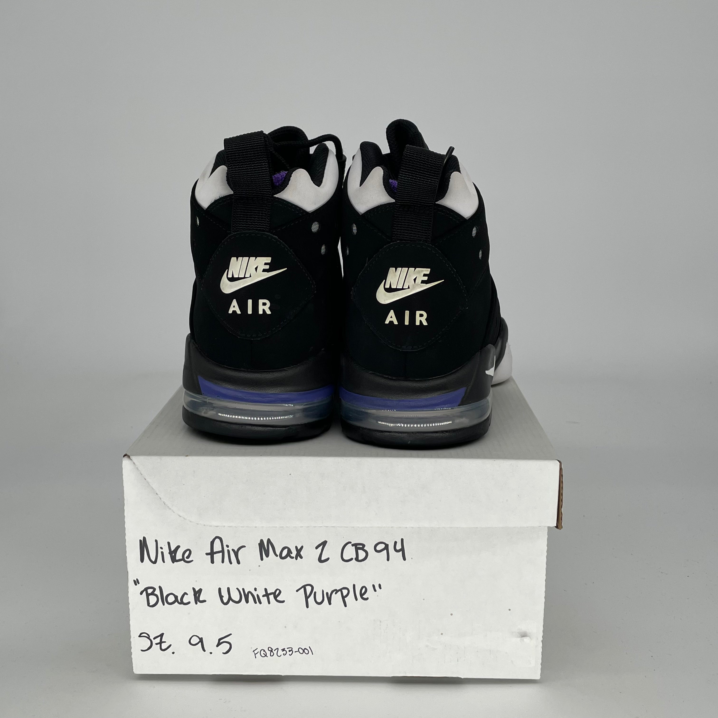 NIKE AIR MAX 2 CB 94 BLACK WHITE PURPLE SIZE 9.5/11W FQ8233-001