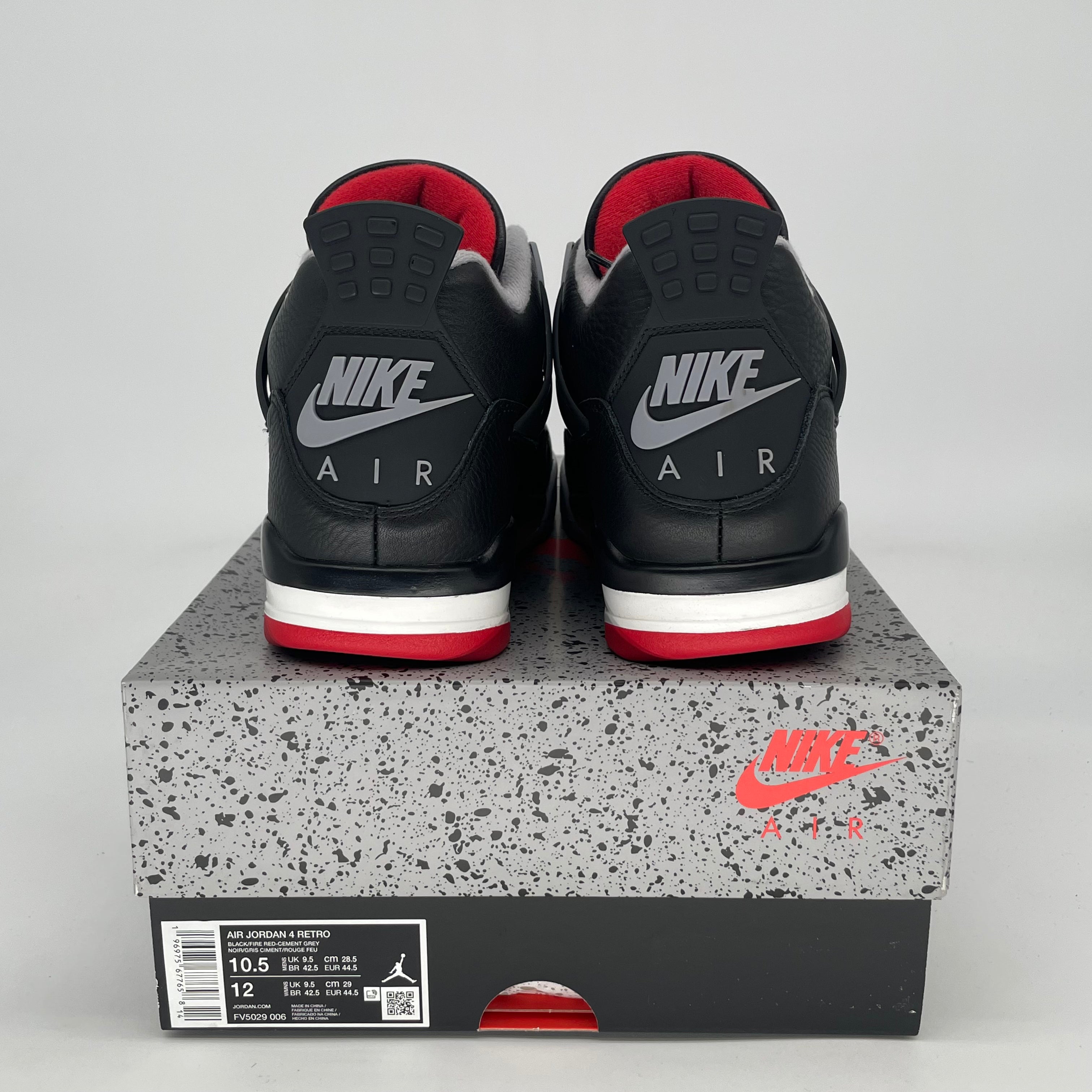 AIR JORDAN 4 BRED REIMAGINED FV5029-006 SIZE 10.5/12W