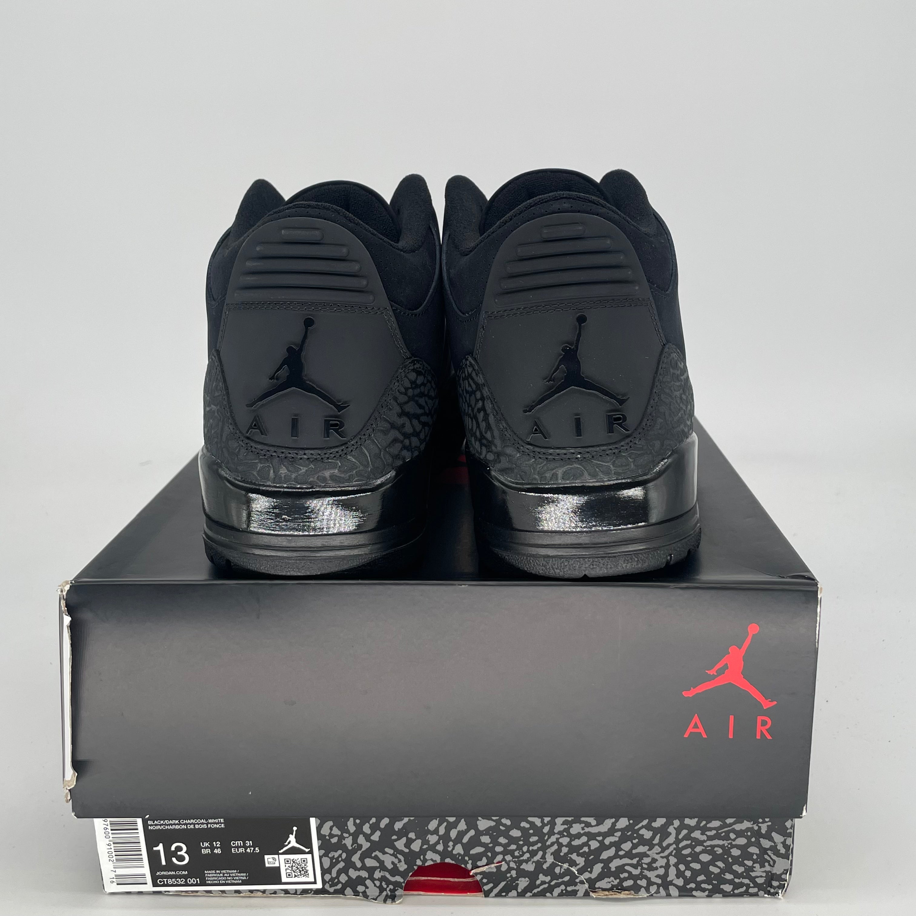 AIR JORDAN 3 BLACK CAT CT8532-001 SIZE 13/14.5W