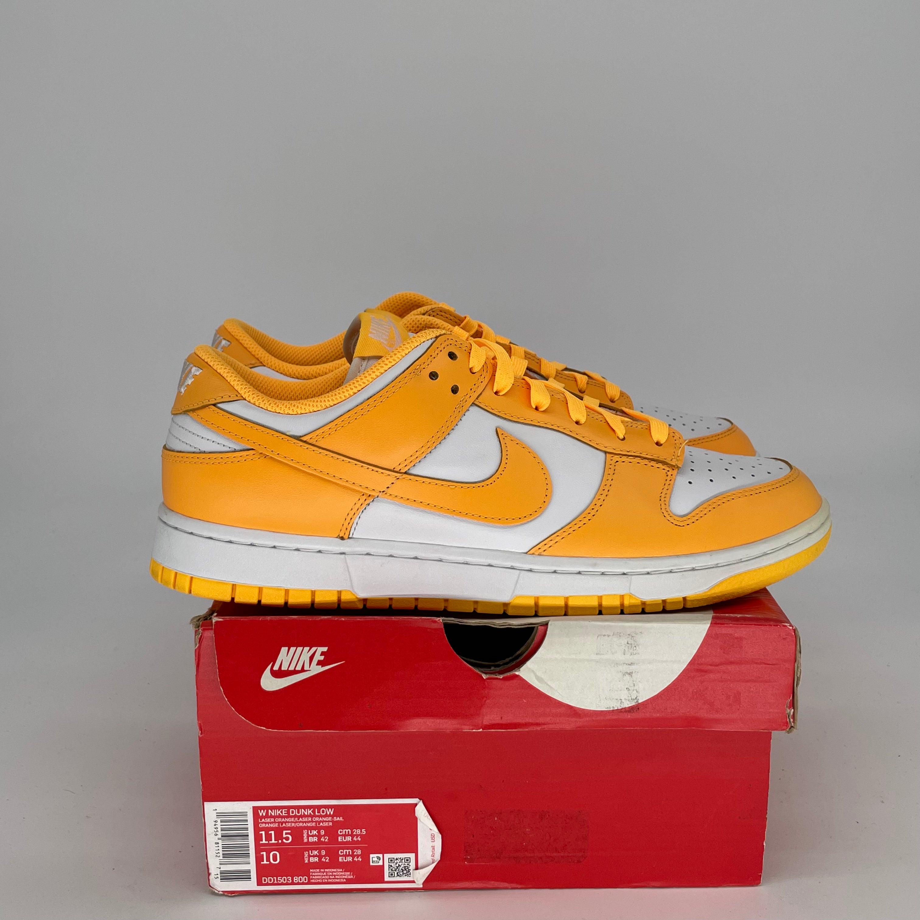 NIKE DUNK LOW LASER ORANGE W 10/11.5W DD1503-800