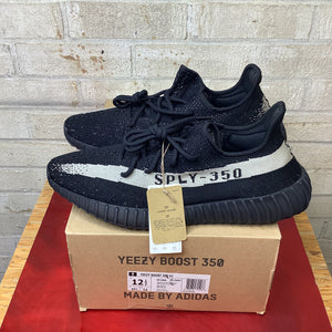 ADIDAS YEEZY 350 V2 CORE BLACK WHITE SIZE 12.5 BY1604