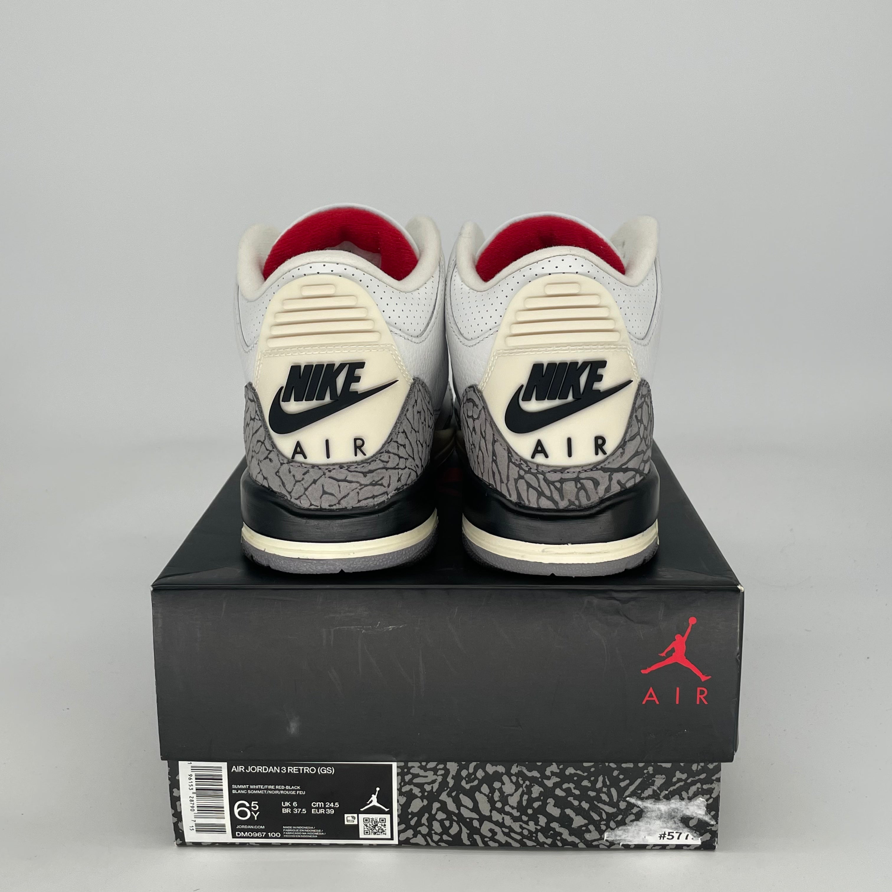 AIR JORDAN 3 WHITE CEMENT REIMAGINED DM0967-100 SIZE 6.5/8W