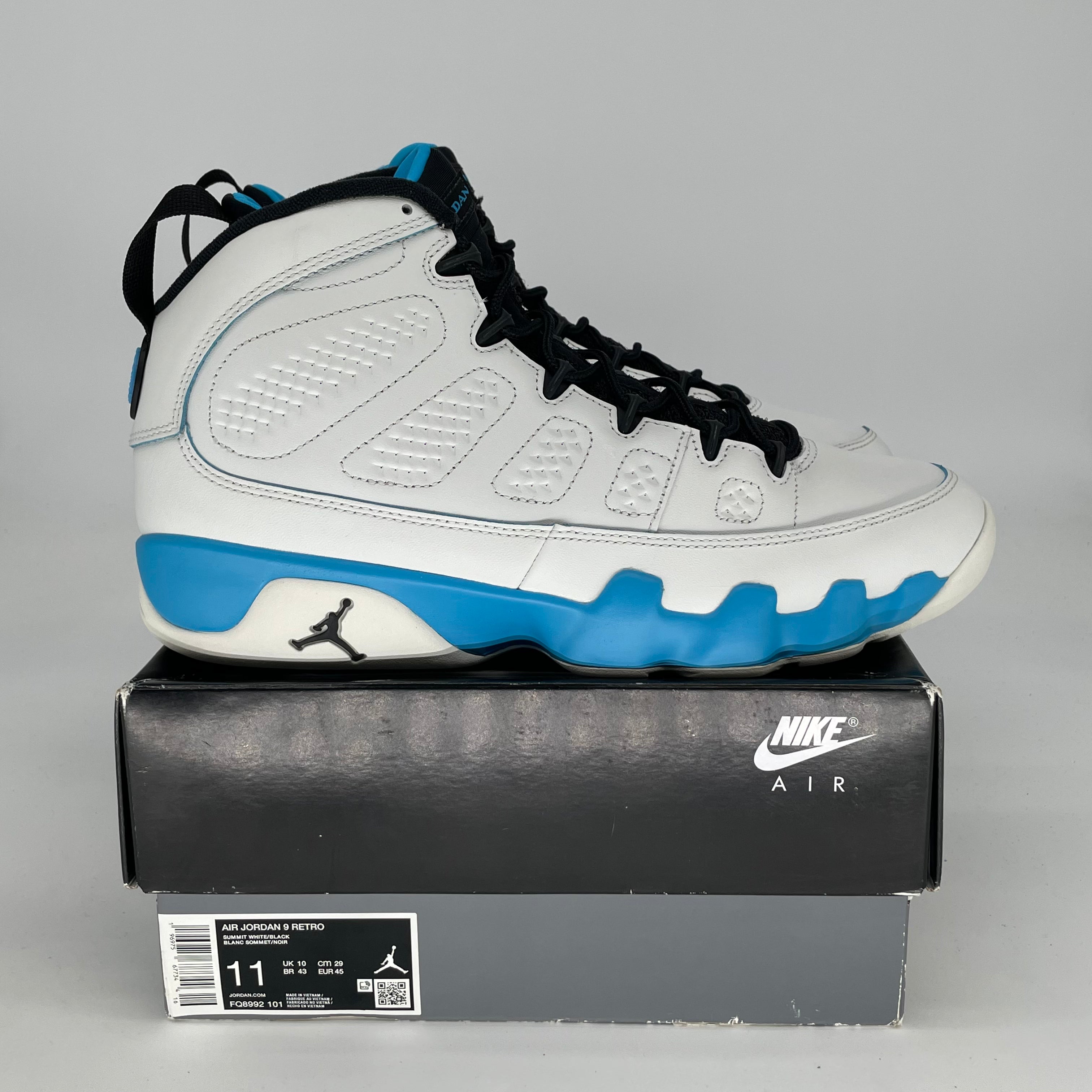 AIR JORDAN 9 POWDER BLUE SIZE 11/12.5W FQ8992-101