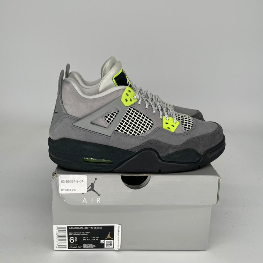 AIR JORDAN 4 NEON 95 SIZE 6.5Y CT5343-007