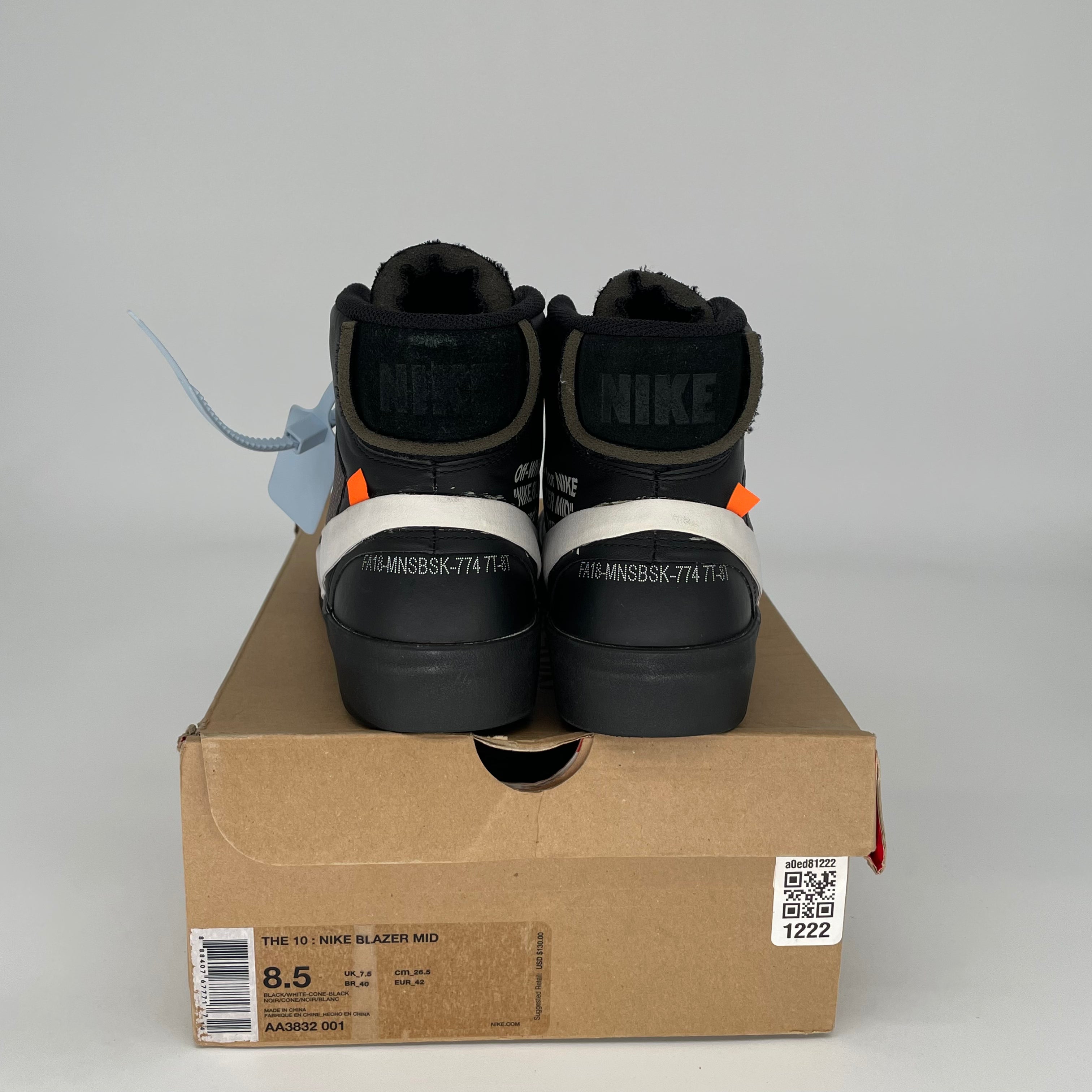 NIKE BLAZER MID OFF WHITE GRIM REAPER SIZE 8.5 AA3832-001