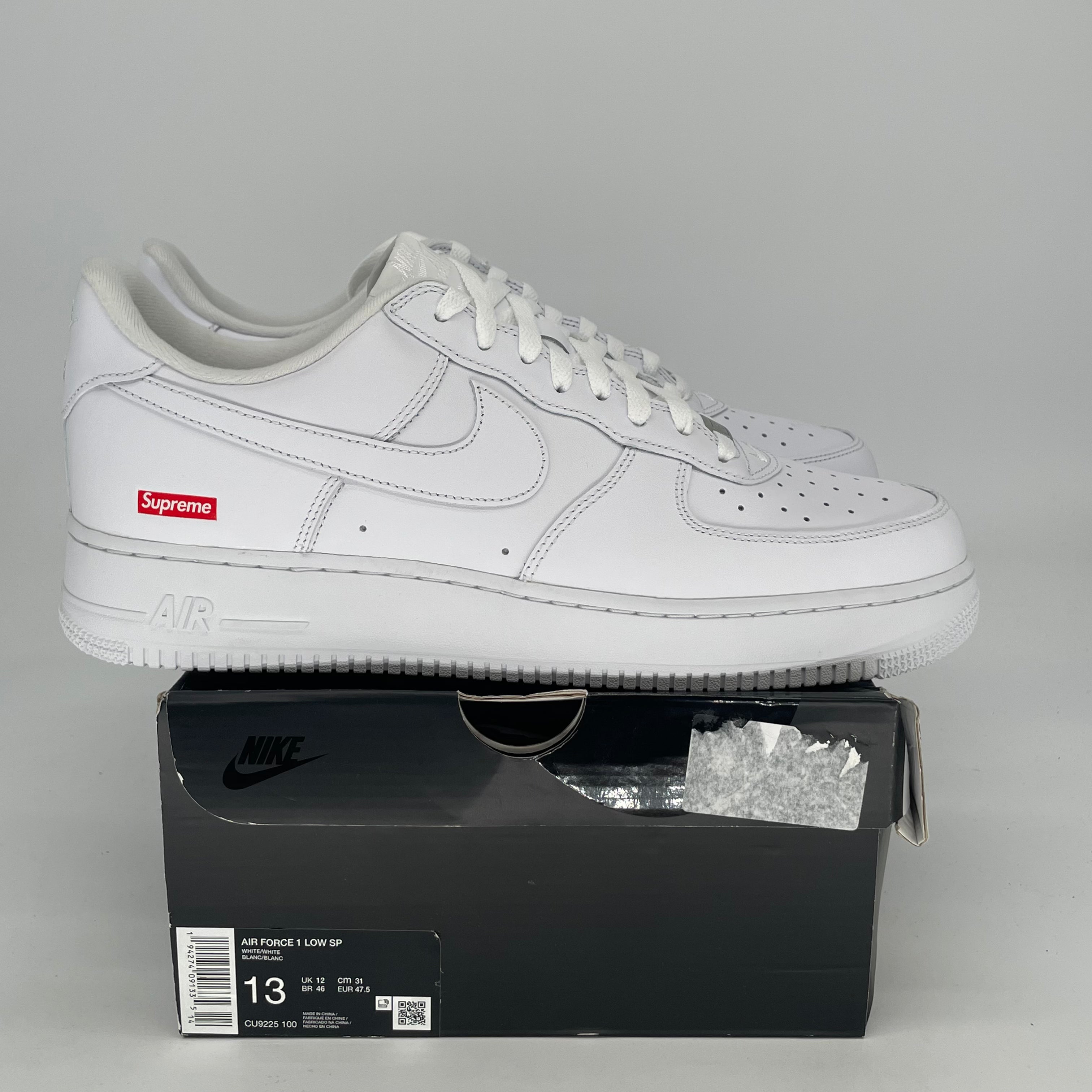 SUPREME X NIKE AIR FORCE 1 LOW WHITE CU9225-100 SIZE 13/14.5W
