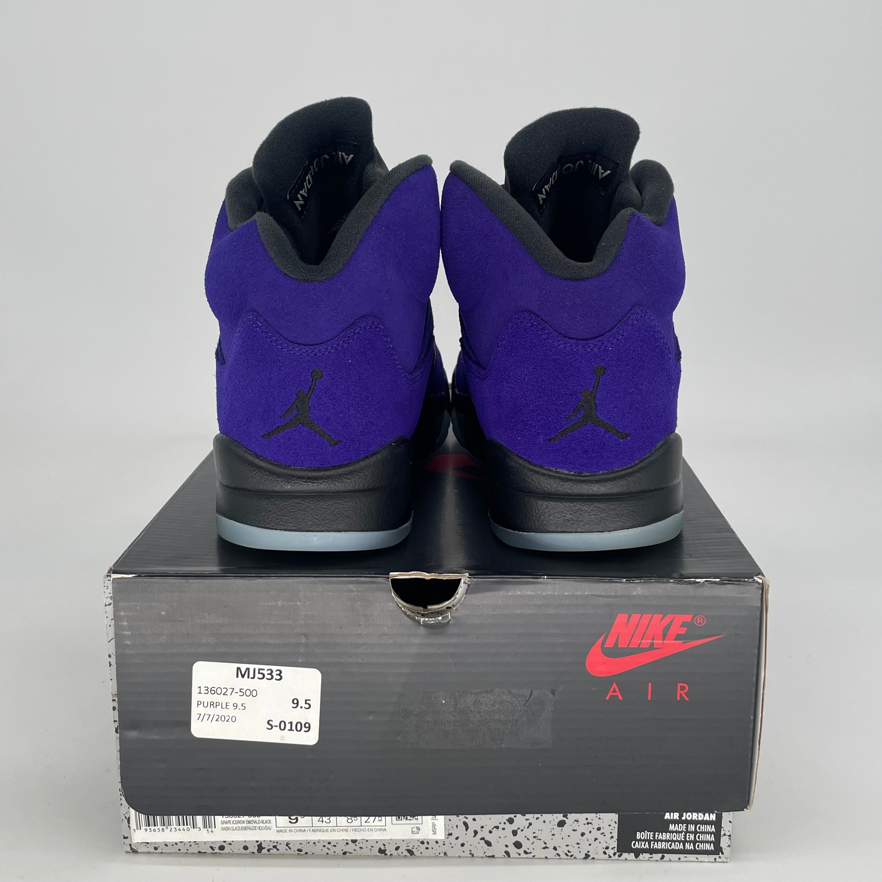 AIR JORDAN 5 ALTERNATE GRAPE 136027-500 SIZE 9.5/11W
