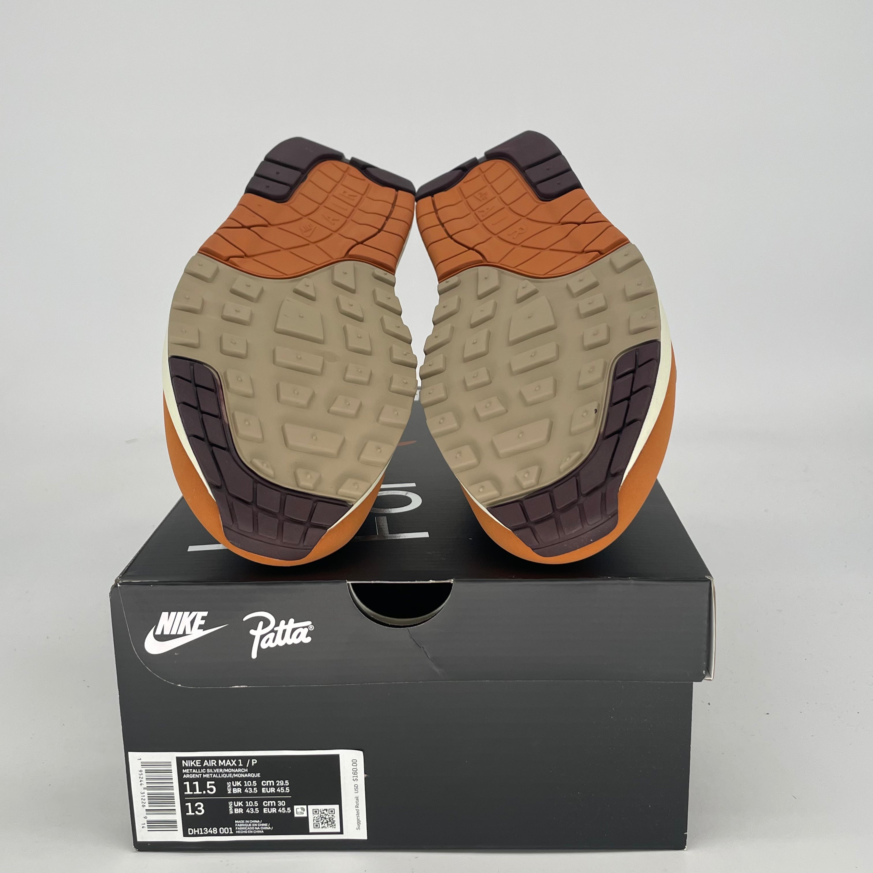 NIKE AIR MAX 1 PATTA WAVES MONARCH DH1348-001 SIZE 11.5/13W