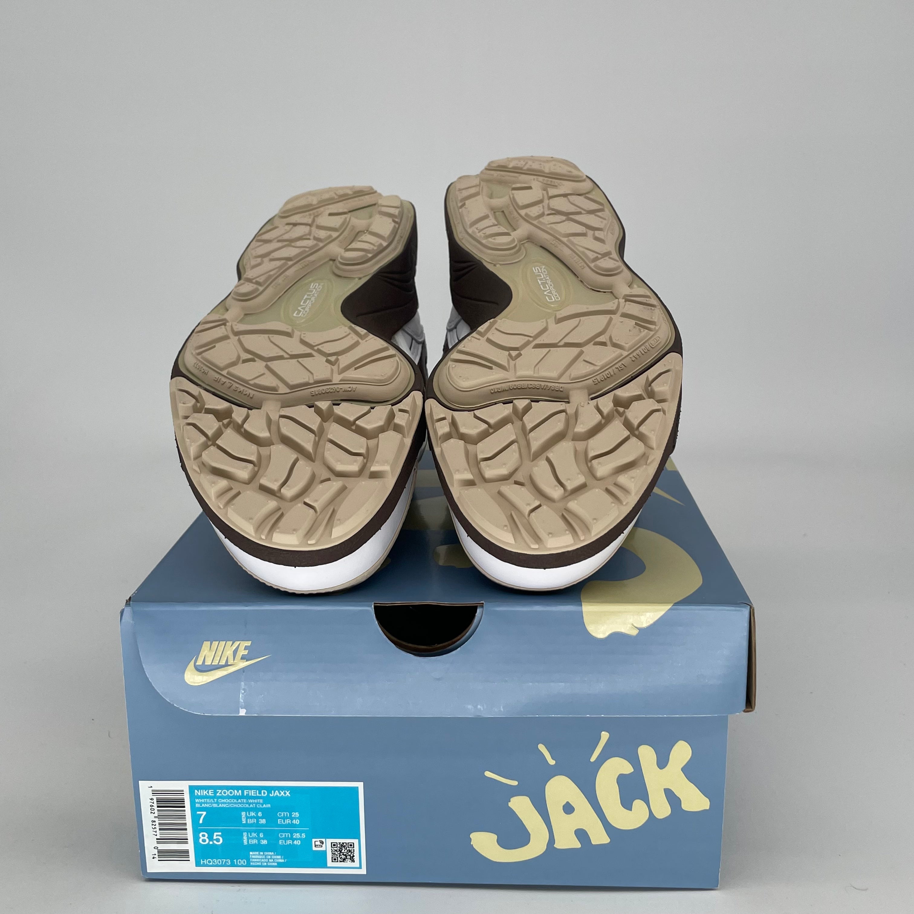 TRAVIS SCOTT NIKE ZOOM FIELD JAXX LIGHT CHOCOLATE HQ3073-100 SIZE 7/8.5W