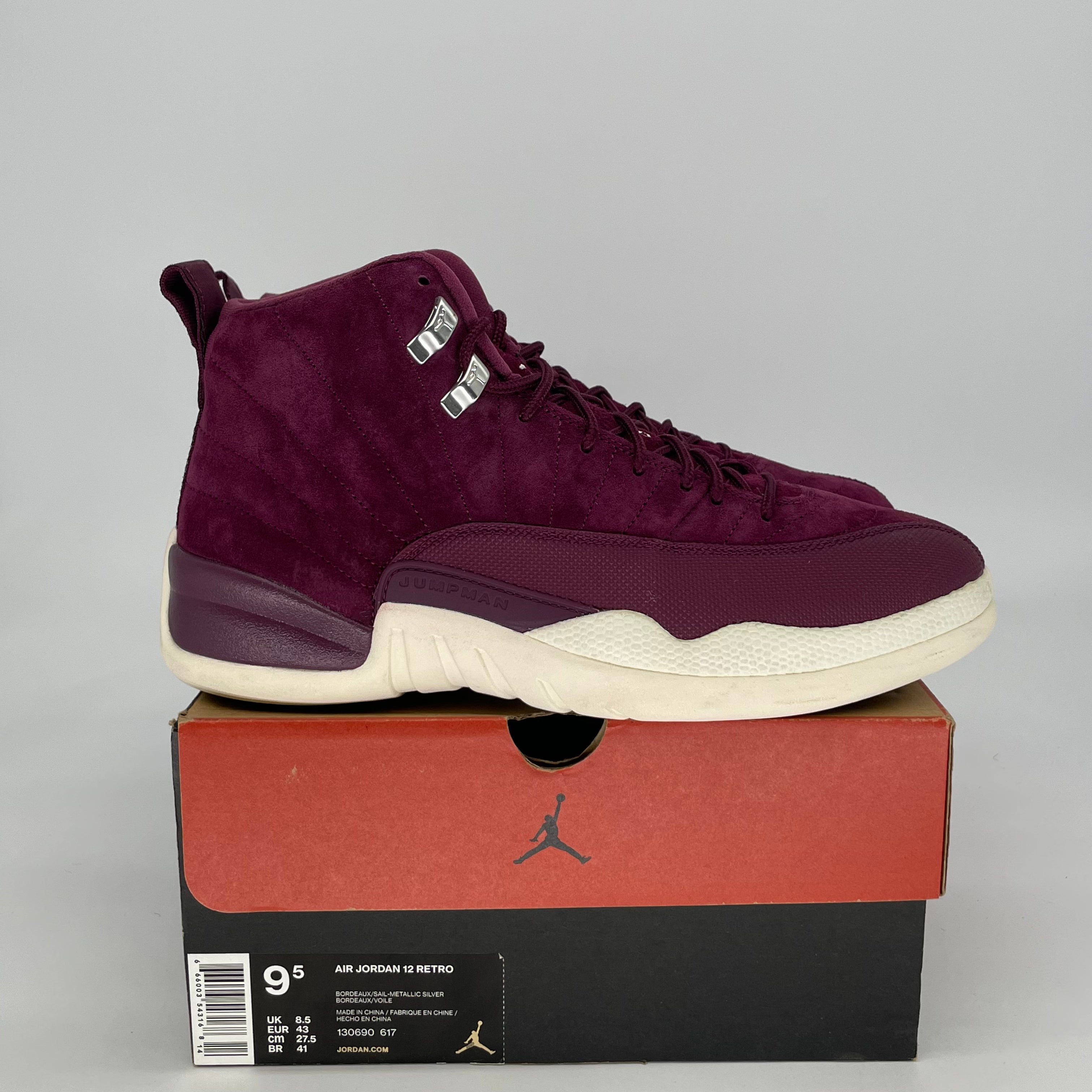 AIR JORDAN 12 BORDEAUX 130690-617 SIZE 9.5/11W