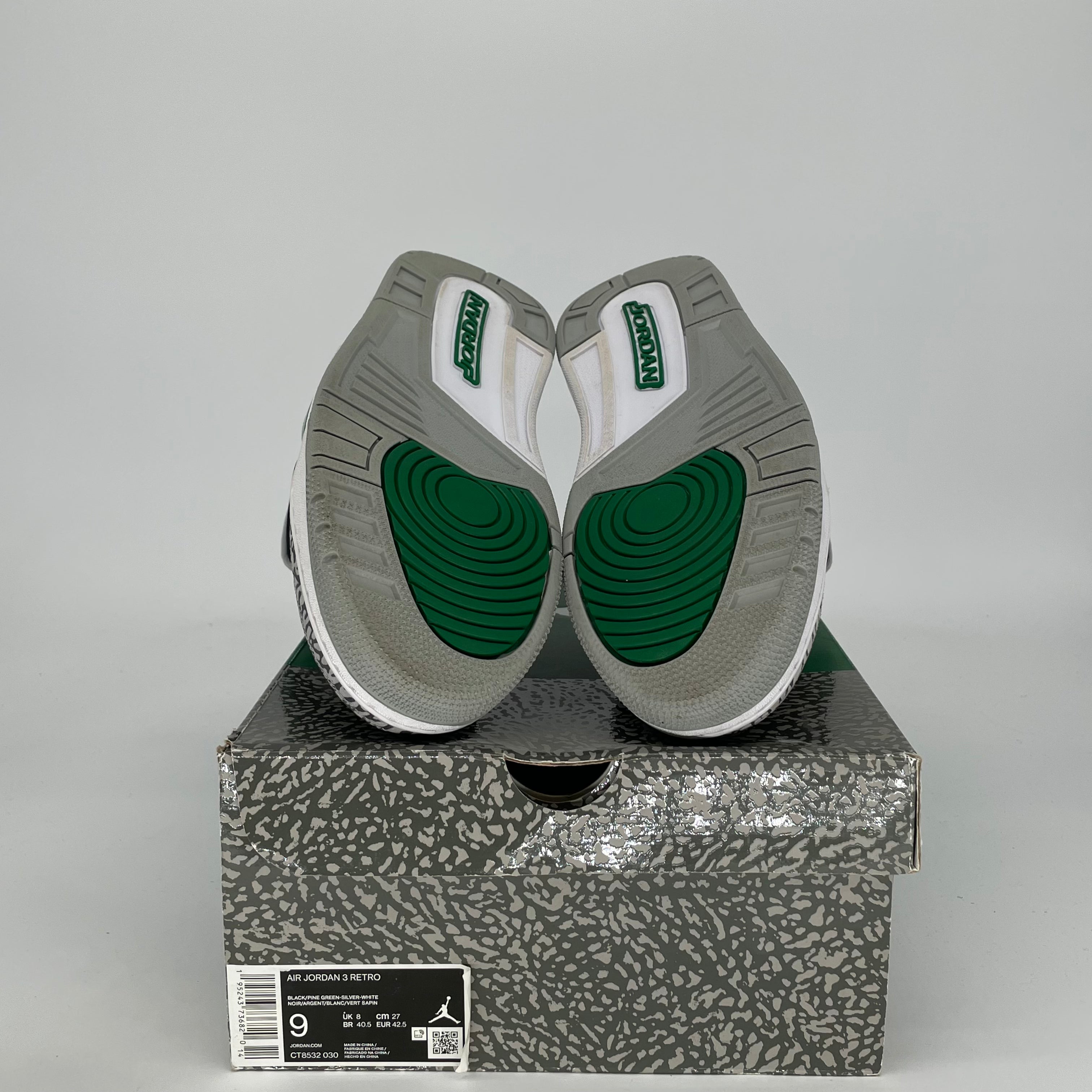 AIR JORDAN 3 PINE GREEN CT8532-030 SIZE 9/10.5W
