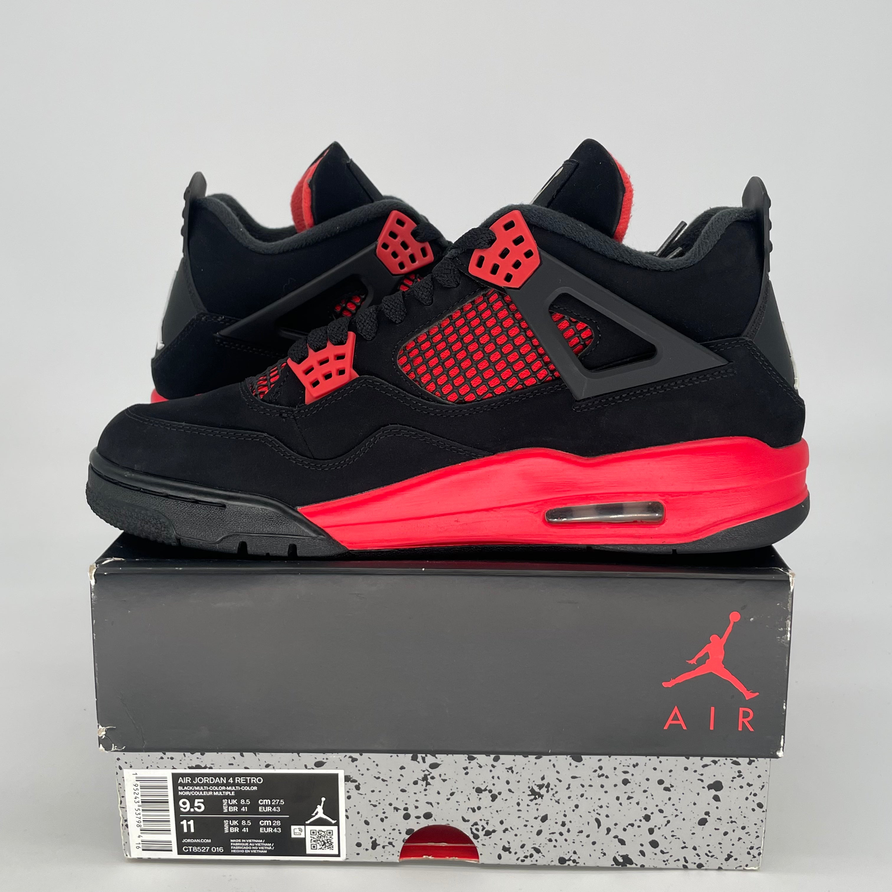 AIR JORDAN 4 RED THUNDER CT8527-016 SIZE 9.5/11W