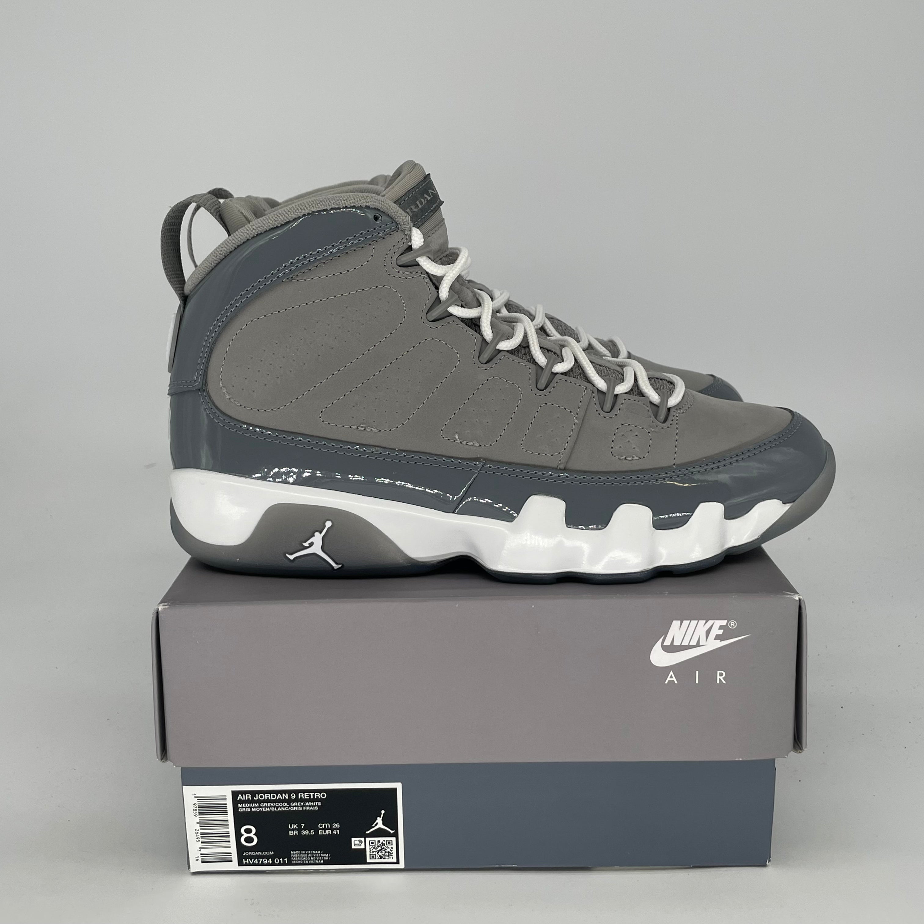 AIR JORDAN 9 COOL GREY HV4794-011 SIZE 8/9.5W