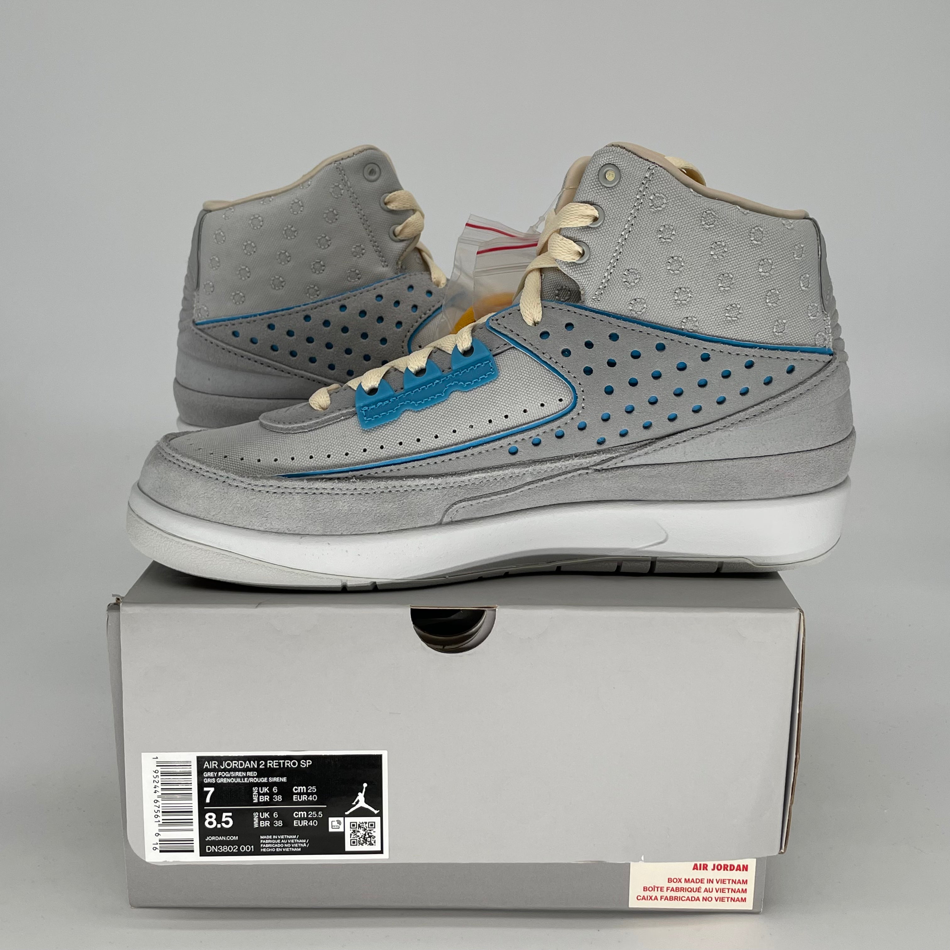AIR JORDAN 2 UNION GREY FOG SIZE 7/8.5W DN3802-001