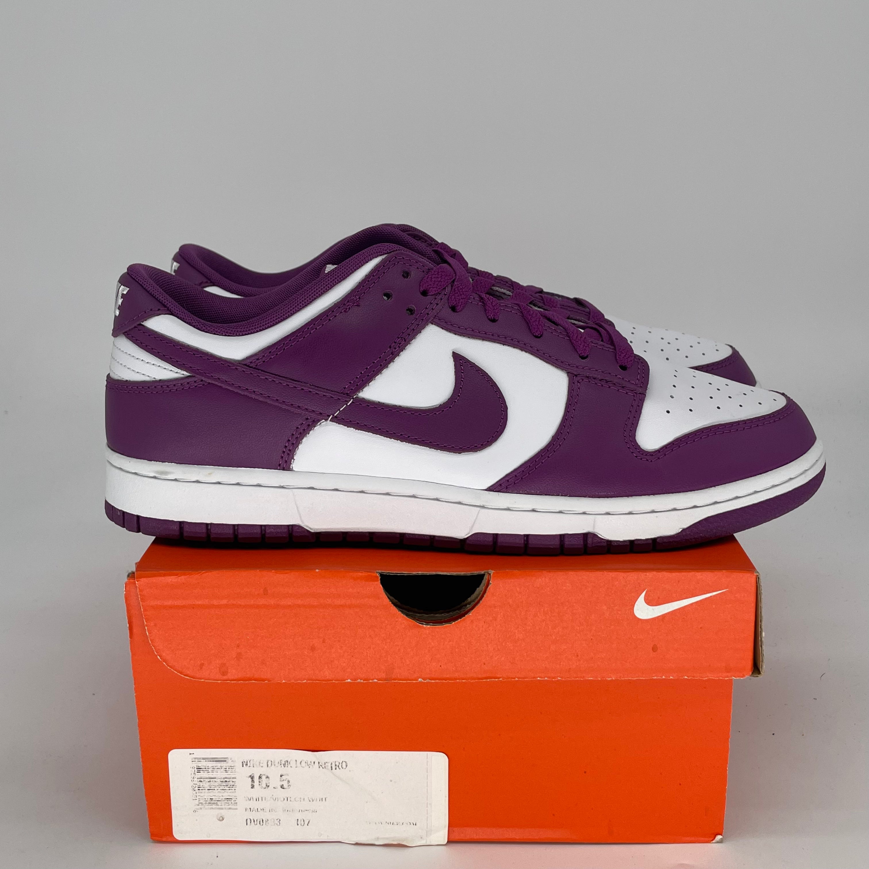 NIKE DUNK LOW WHITE VIOTECH DV0833-107 SIZE 10.5/12W