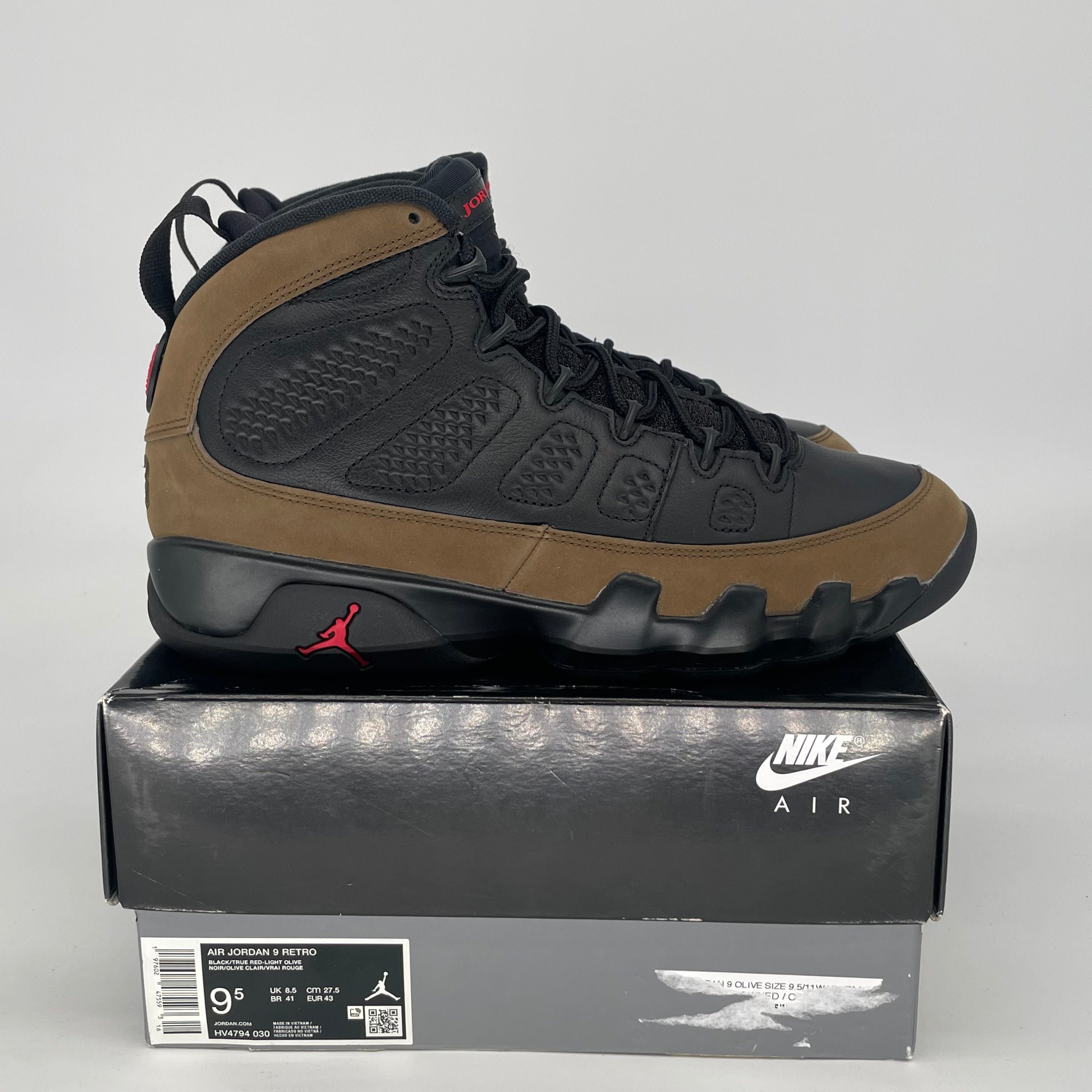 AIR JORDAN 9 OLIVE HV4794-030 SIZE 9.5/11W