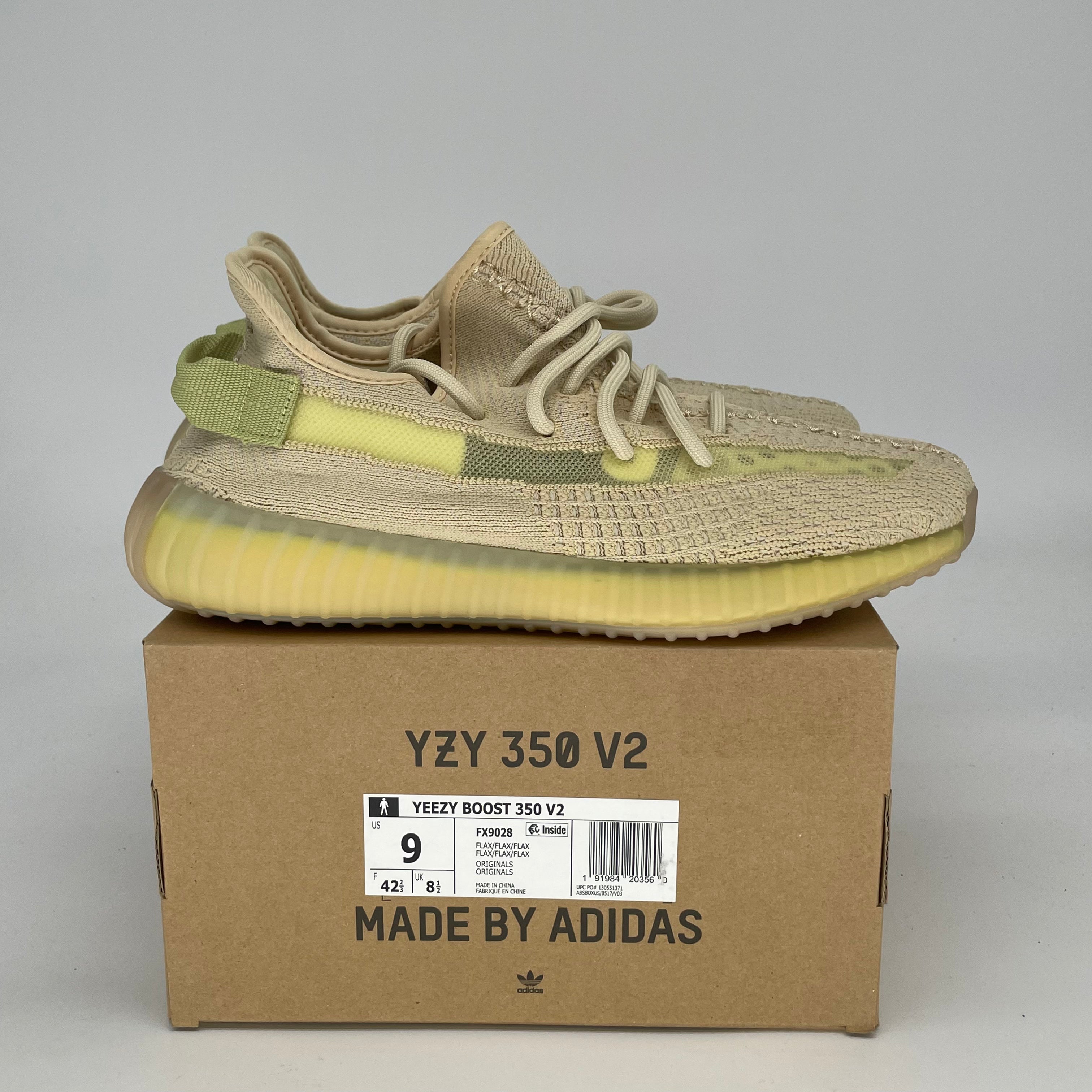 ADIDAS YEEZY 350 V2 FLAX FX9028 SIZE 9/10.5W