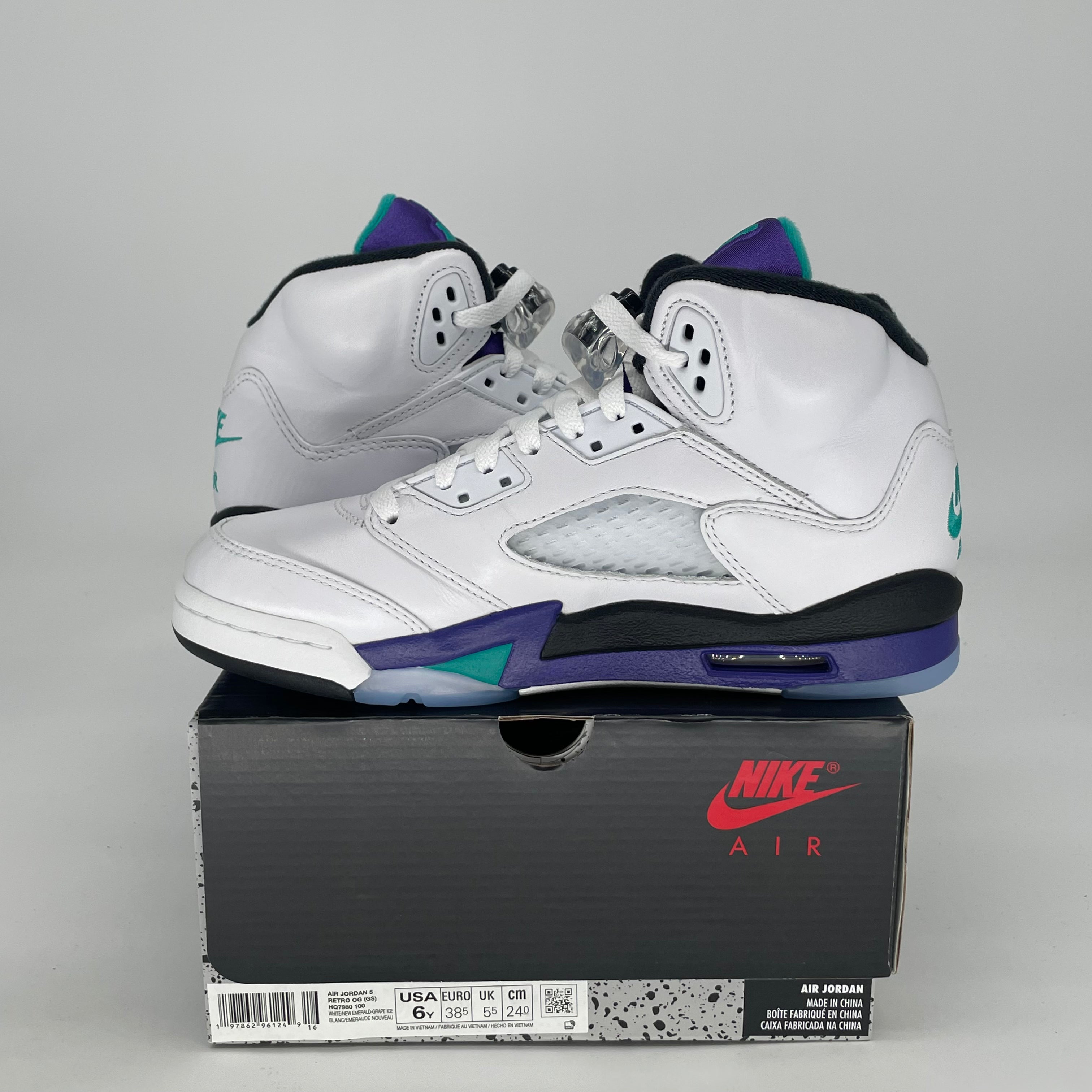 AIR JORDAN 5 GRAPE HQ7980-100 SIZE 6/7.5W