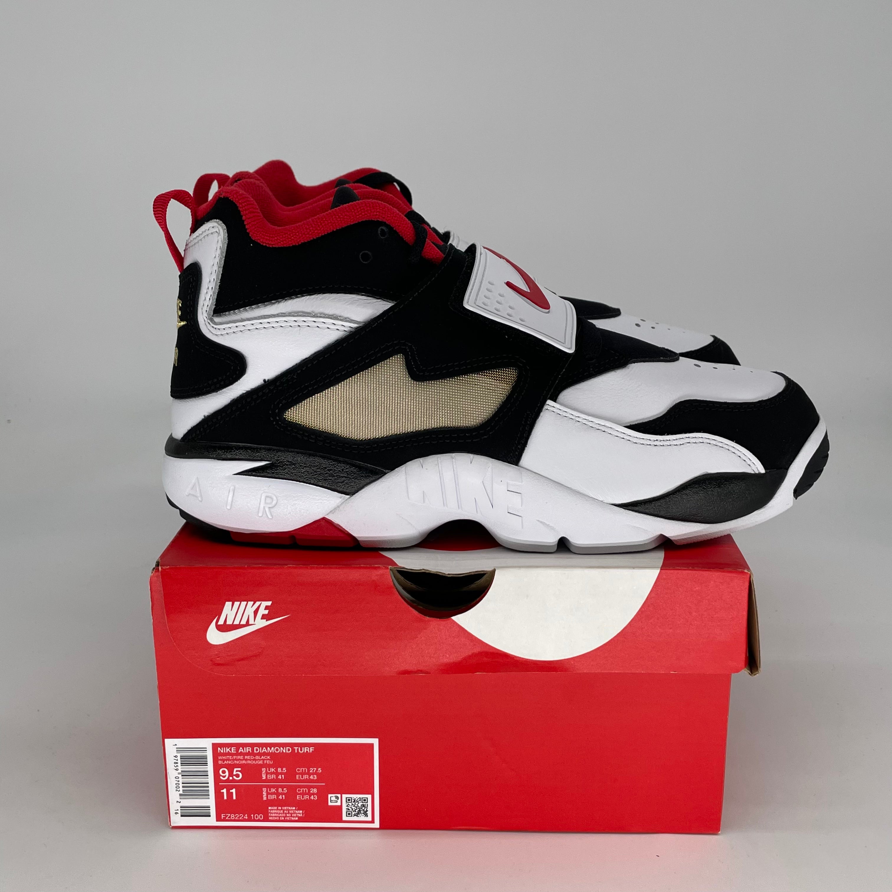 NIKE AIR DIAMOND TURF 49ERS SIZE 9.5/11W FZ8224-100