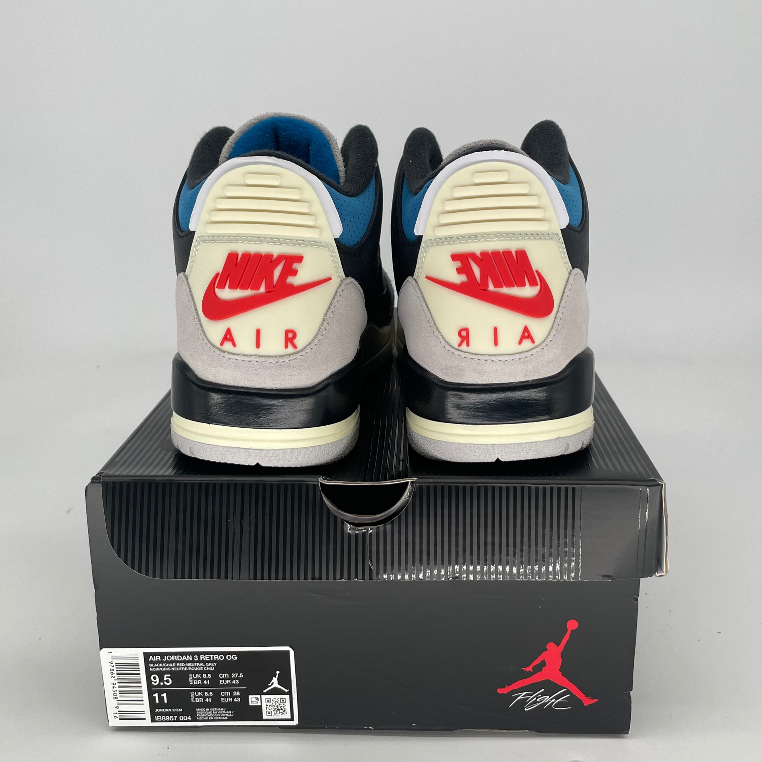AIR JORDAN 3 RARE AIR IB8967-004 SIZE 9.5/11W