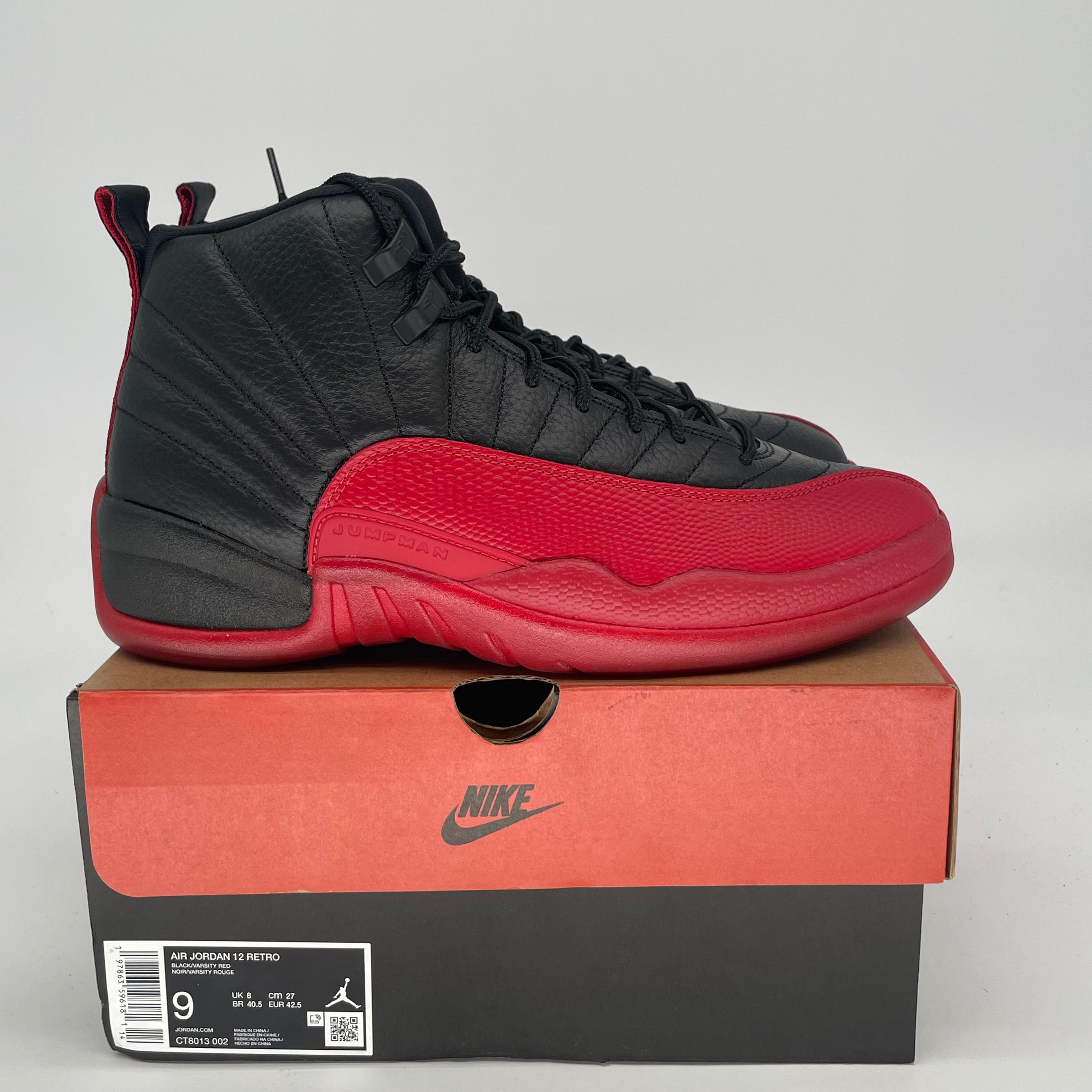 AIR JORDAN 12 FLU GAME CT8013-002 SIZE 9/10.5W