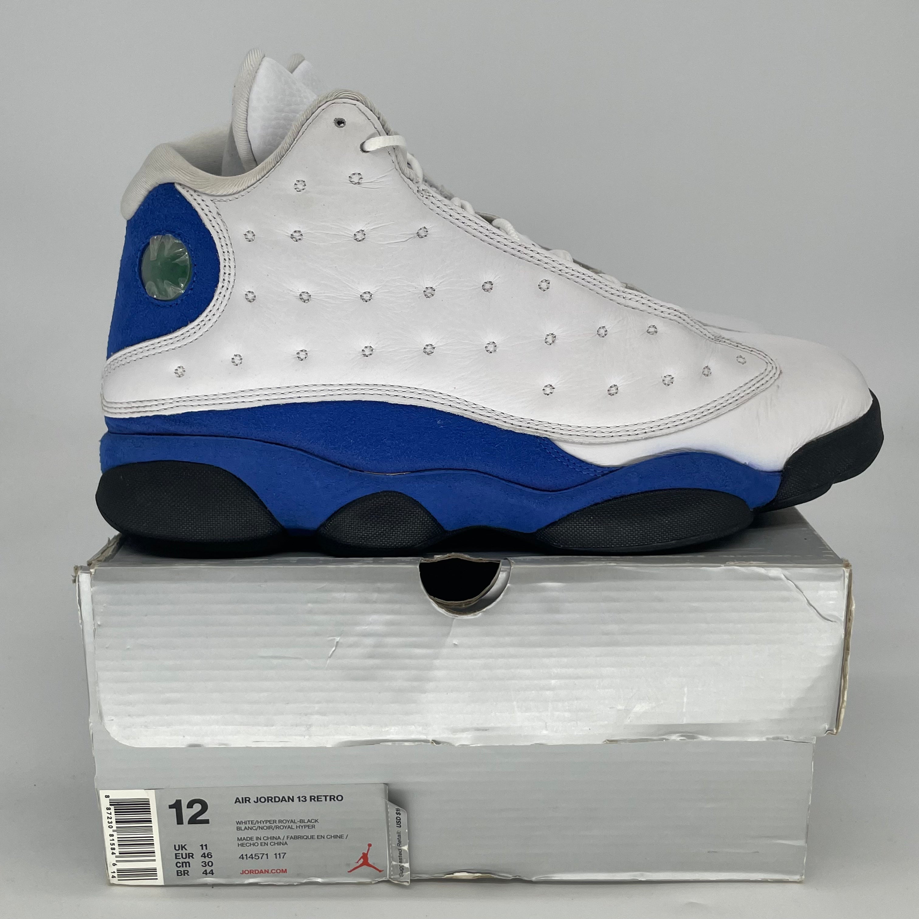 AIR JORDAN 13 WHITE HYPER ROYAL 414571-117 SIZE 12/13.5W