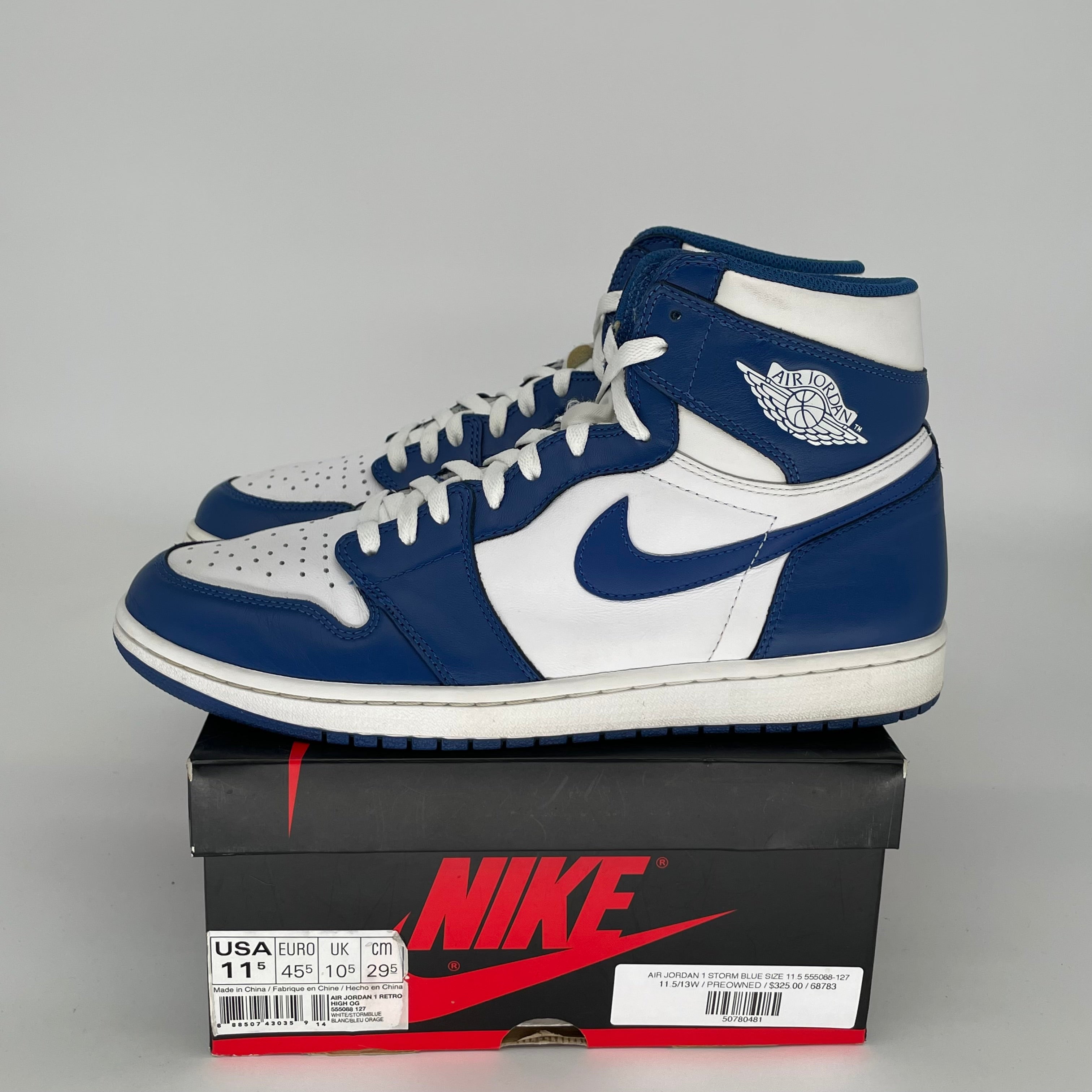 AIR JORDAN 1 STORM BLUE SIZE 11.5 555088-127