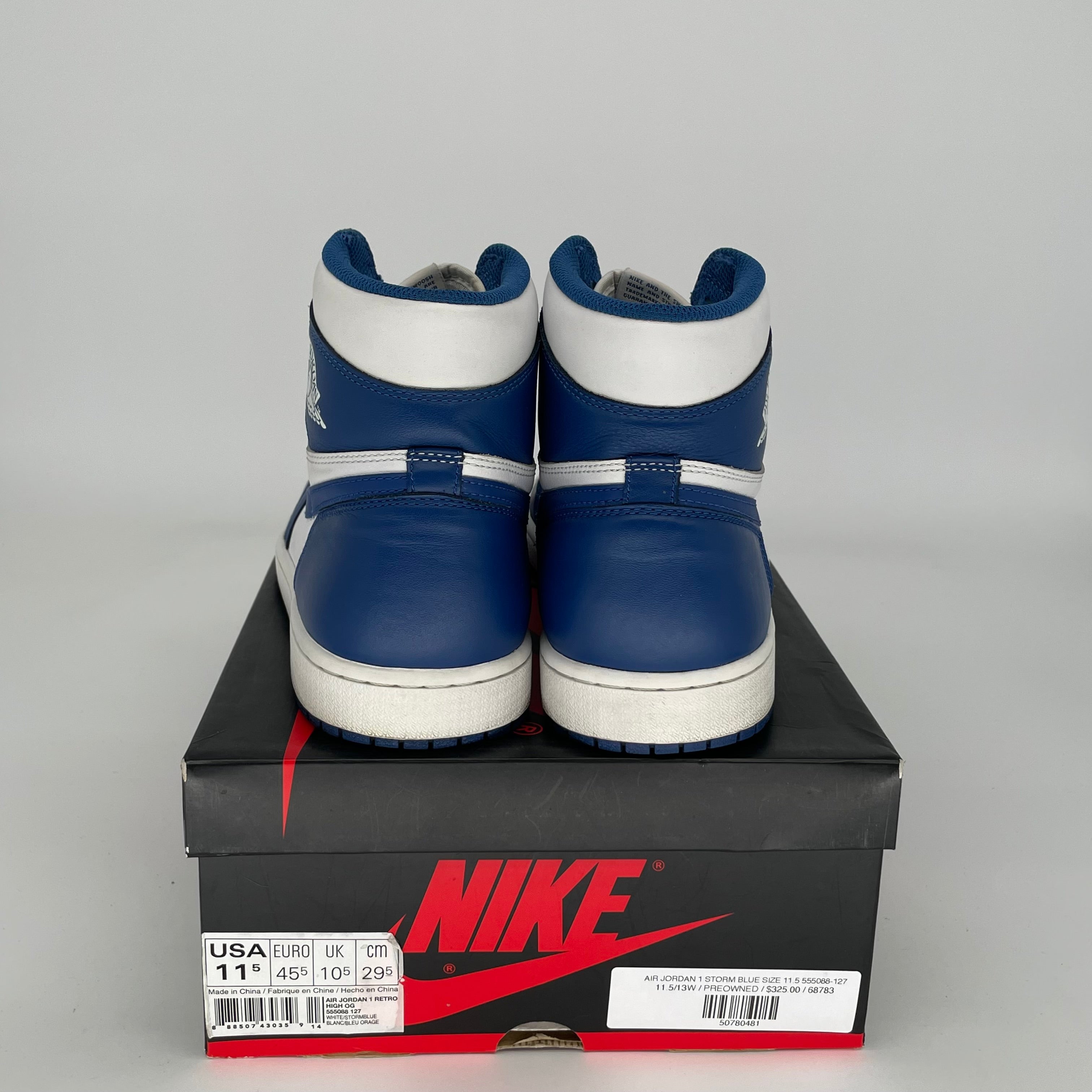 AIR JORDAN 1 STORM BLUE SIZE 11.5 555088-127