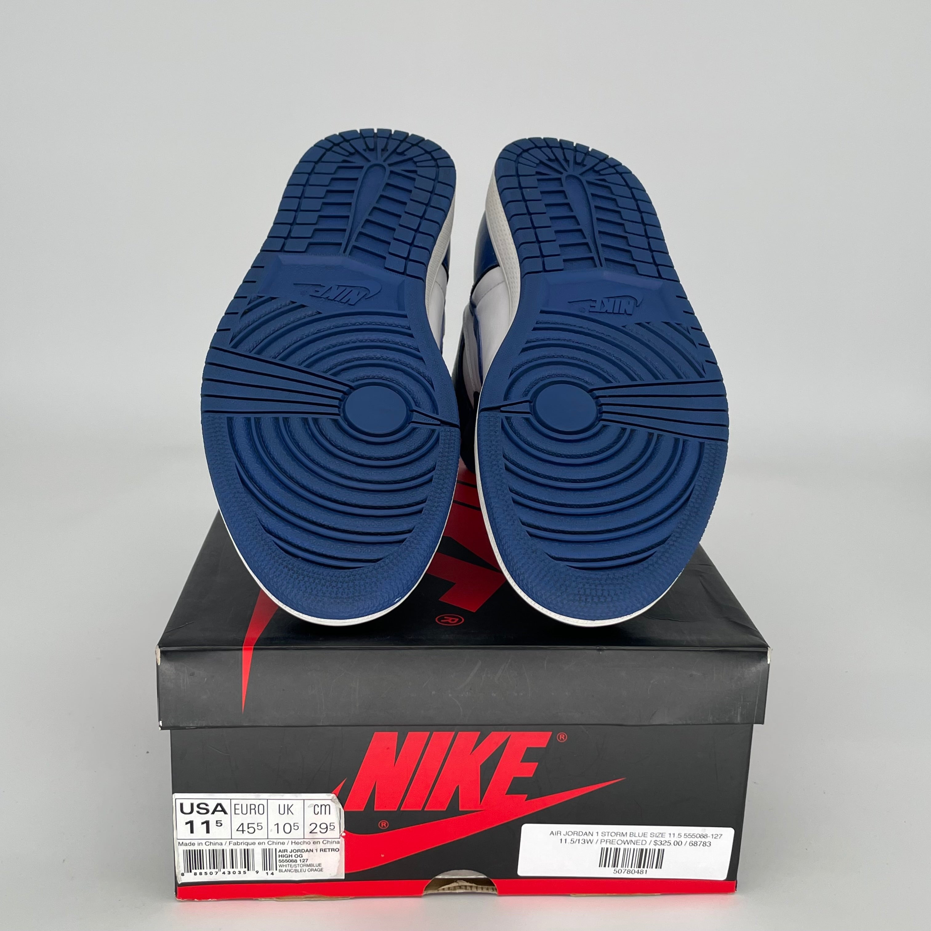 AIR JORDAN 1 STORM BLUE SIZE 11.5 555088-127