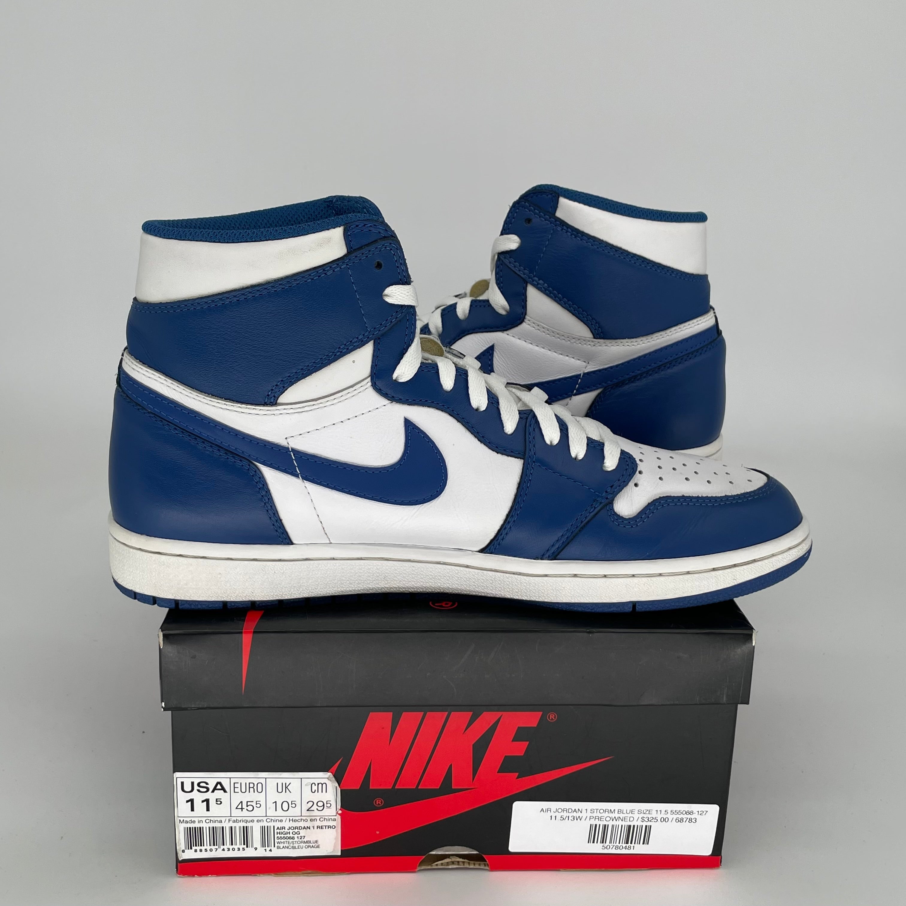 AIR JORDAN 1 STORM BLUE SIZE 11.5 555088-127