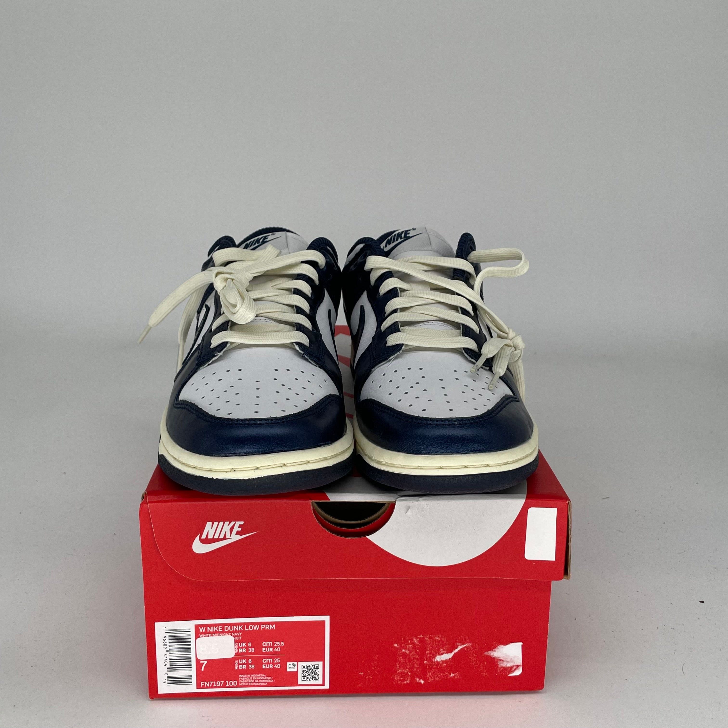 NIKE DUNK LOW VINTAGE NAVY W SIZE 7/8.5W FN7197-100