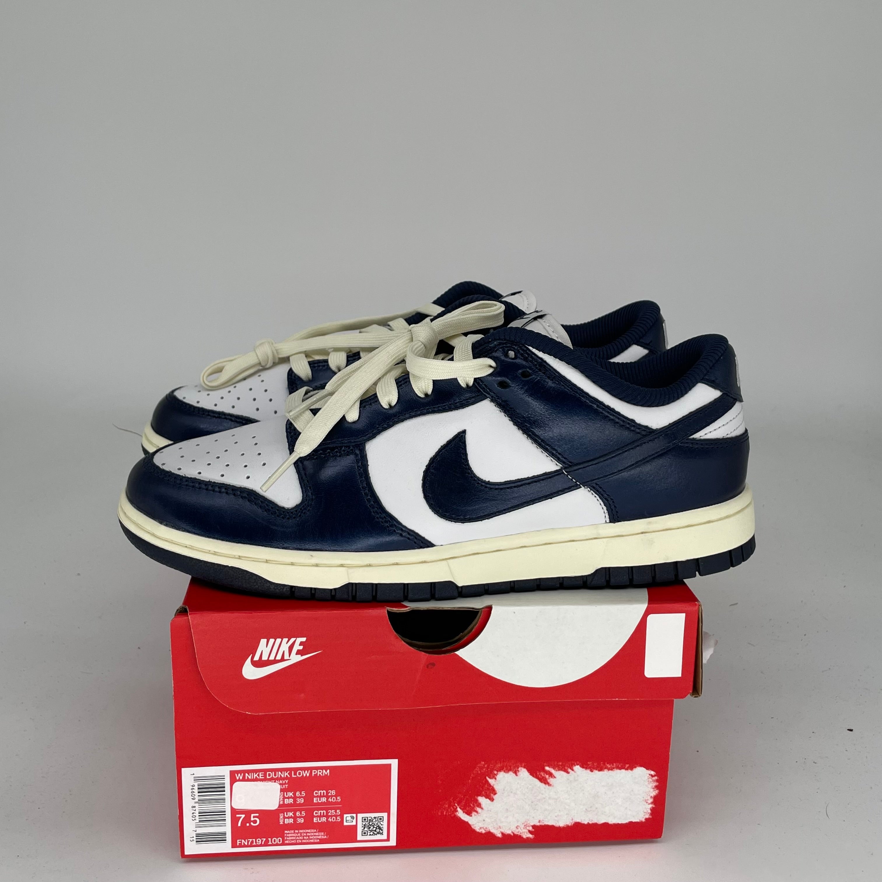 NIKE DUNK LOW VINTAGE NAVY W SIZE 7.5/9W FN7197-100