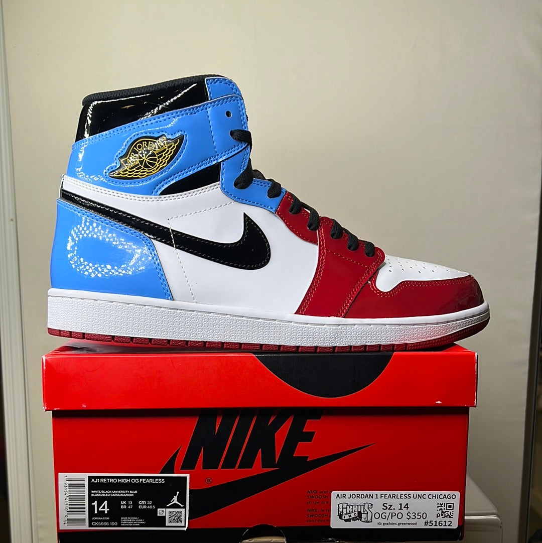 Nike Air Jordan 1 “Fearless UNC Chicago” Size 14 CK5666-100