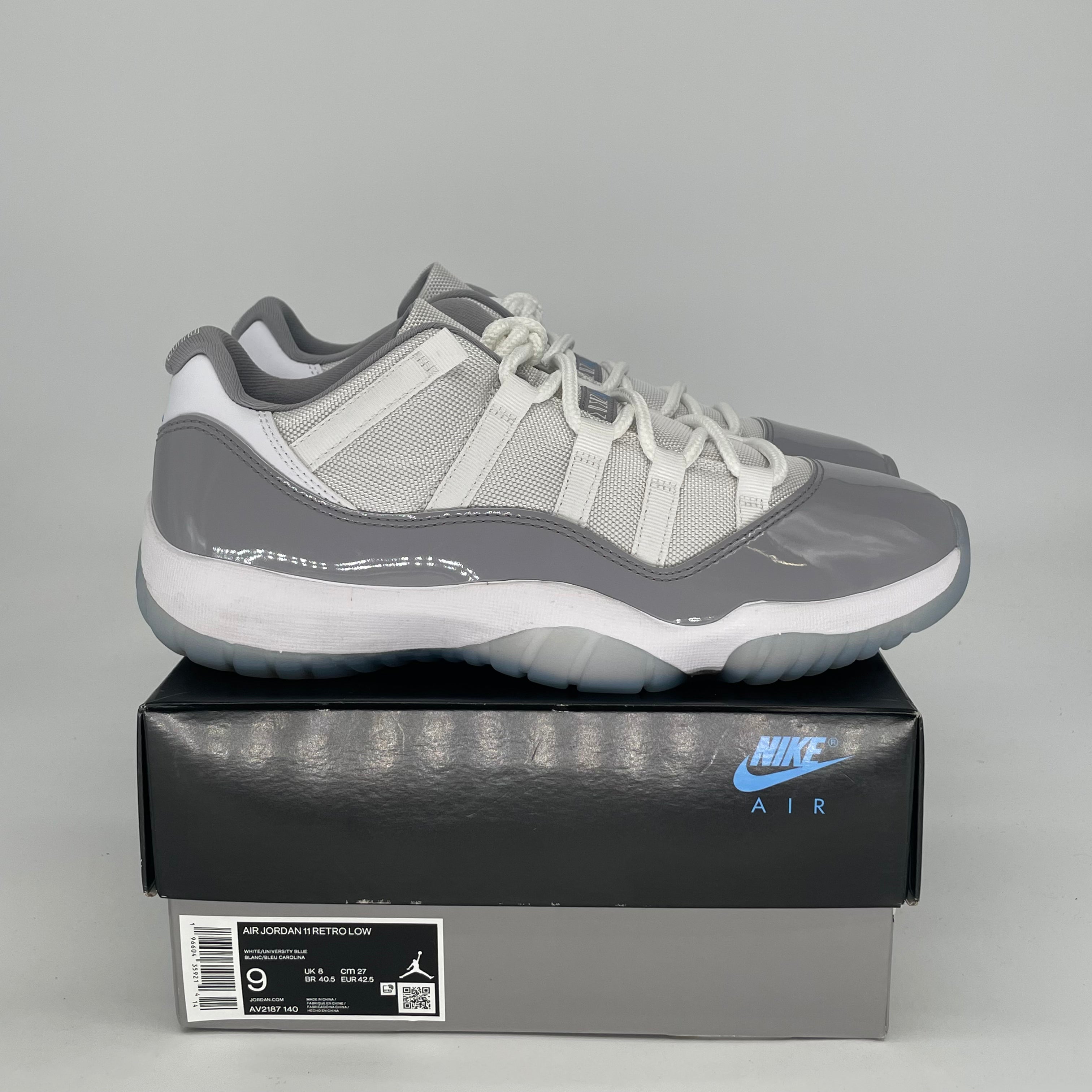 AIR JORDAN 11 LOW CEMENT GREY AV2187-140 SIZE 9/10.5W