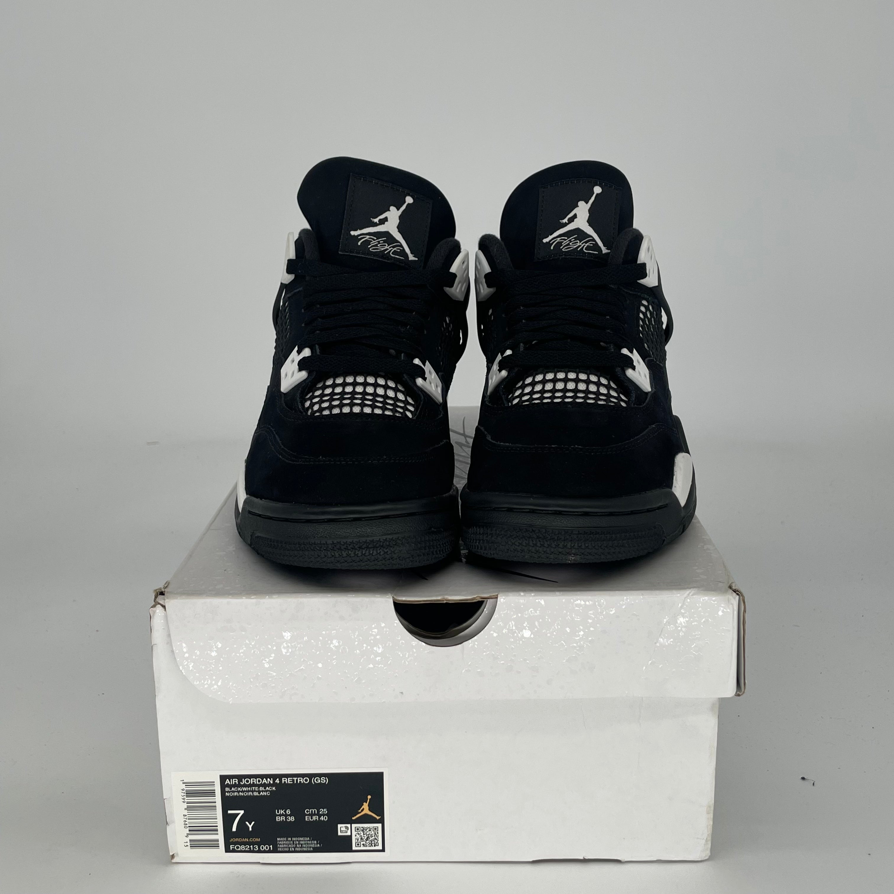 AIR JORDAN 4 WHITE THUNDER FQ8213-001 SIZE 7/8.5W