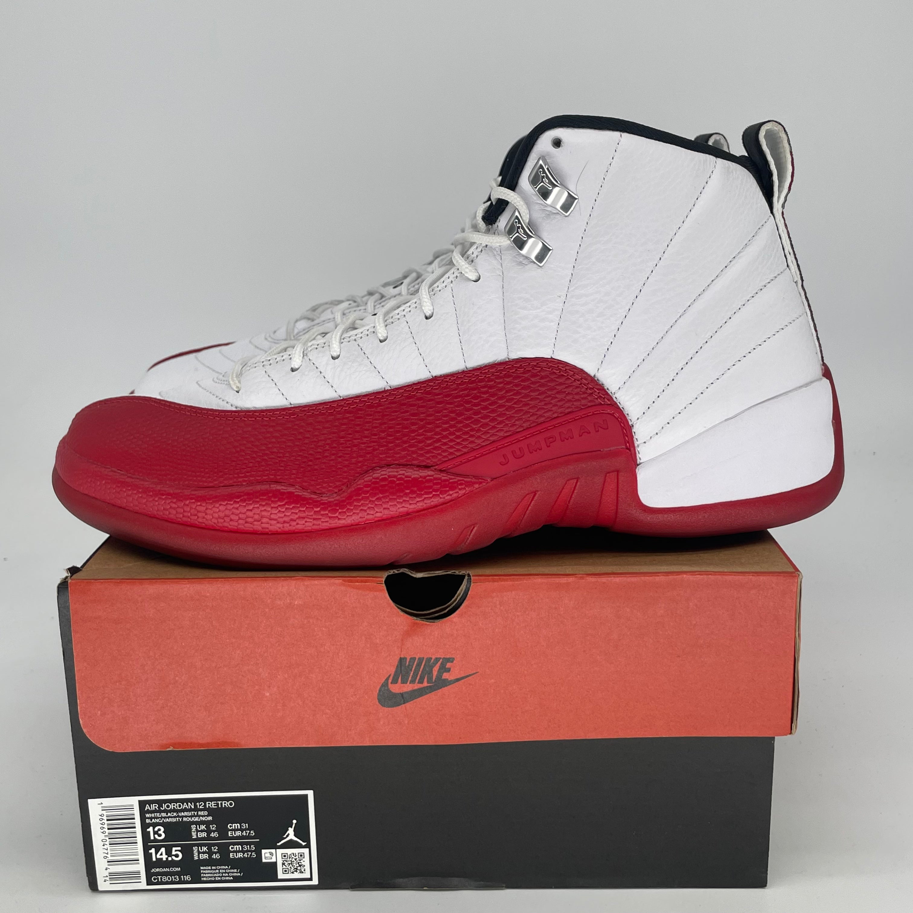 AIR JORDAN 12 CHERRY CT8013-116 SIZE 13/14.5W