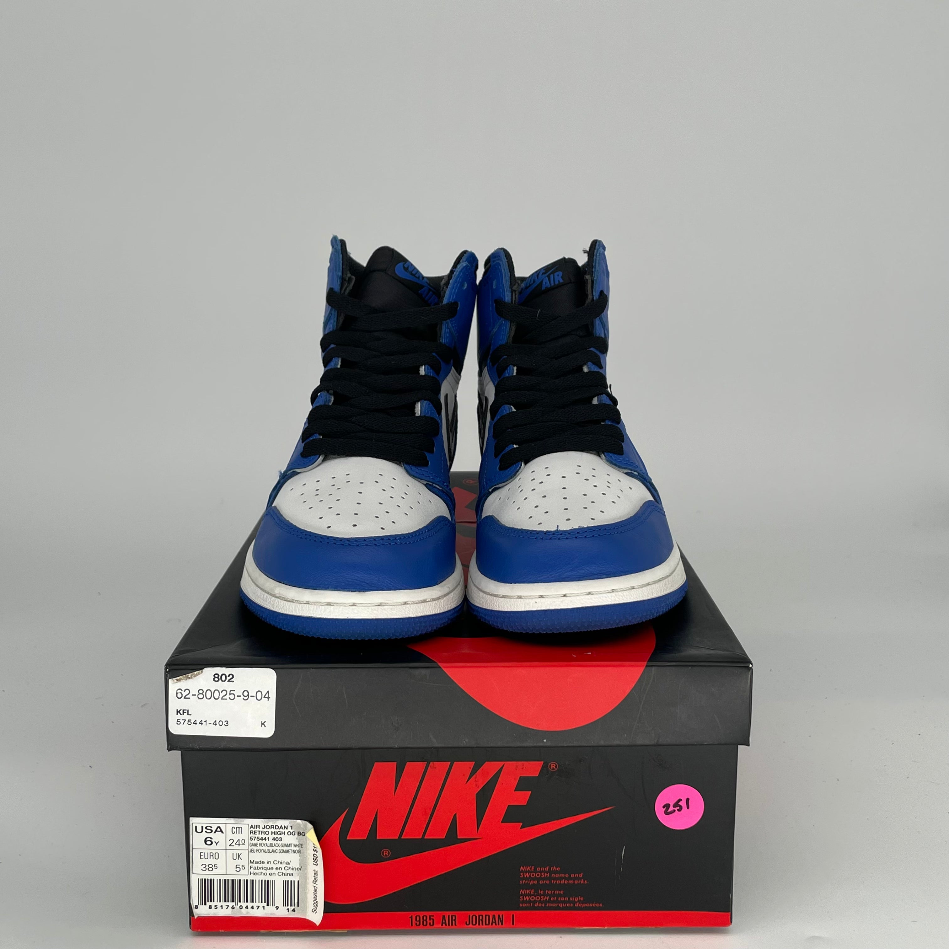 AIR JORDAN 1 GAME ROYAL SIZE 6/7.5w 575441-403