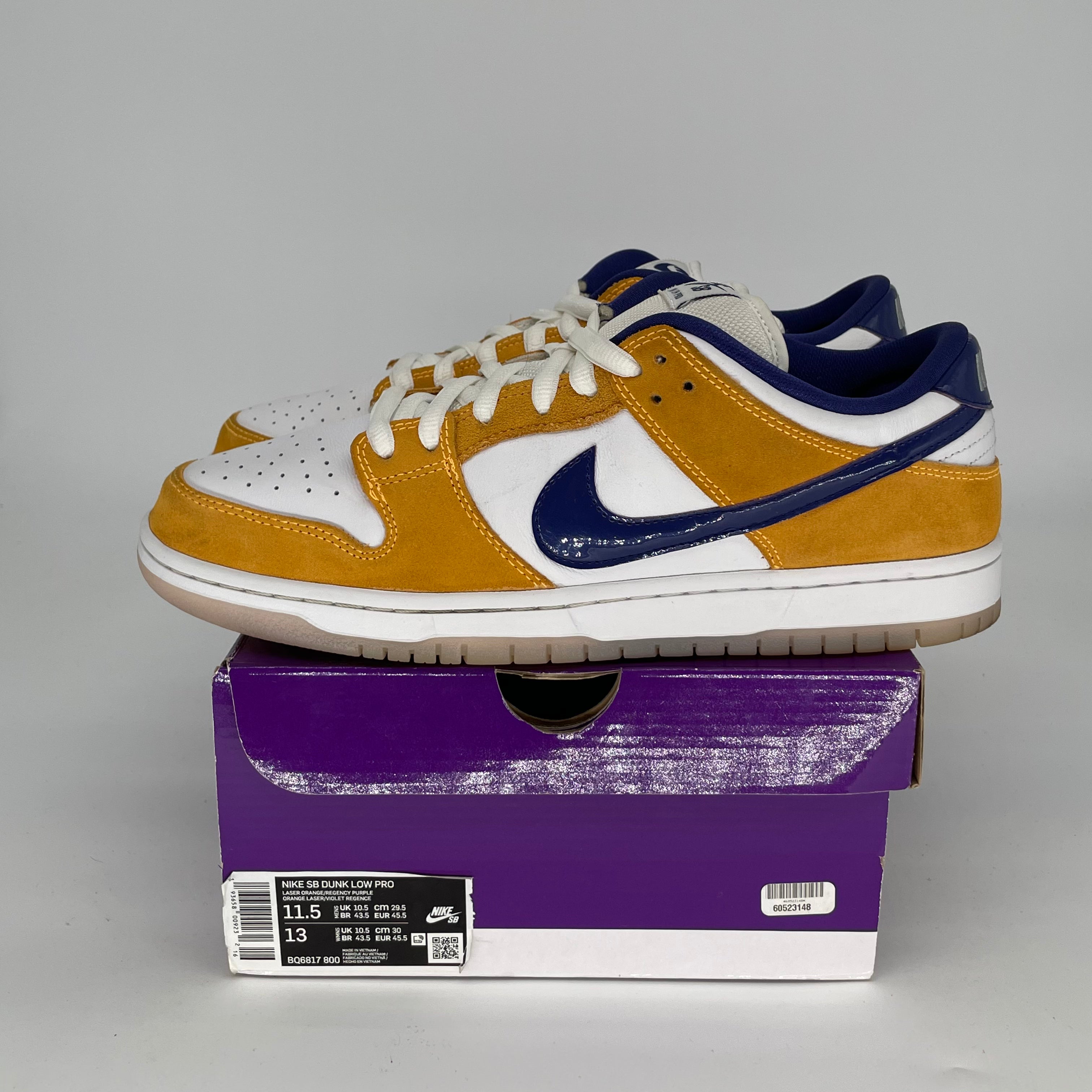 NIKE SB DUNK LOW LASER ORANGE SIZE 11.5 BQ6817-800