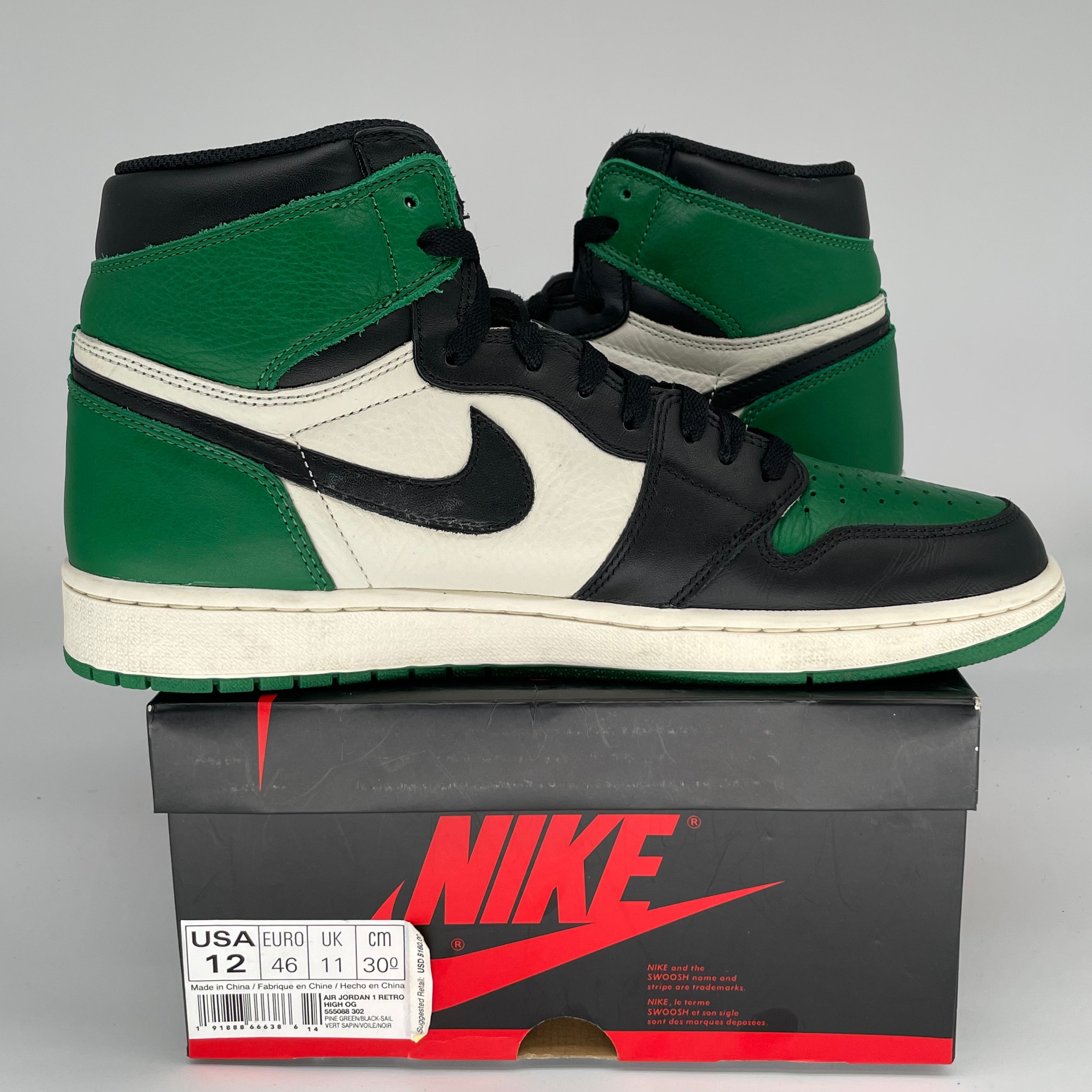 AIR JORDAN 1 PINE GREEN SIZE 12 555088-302