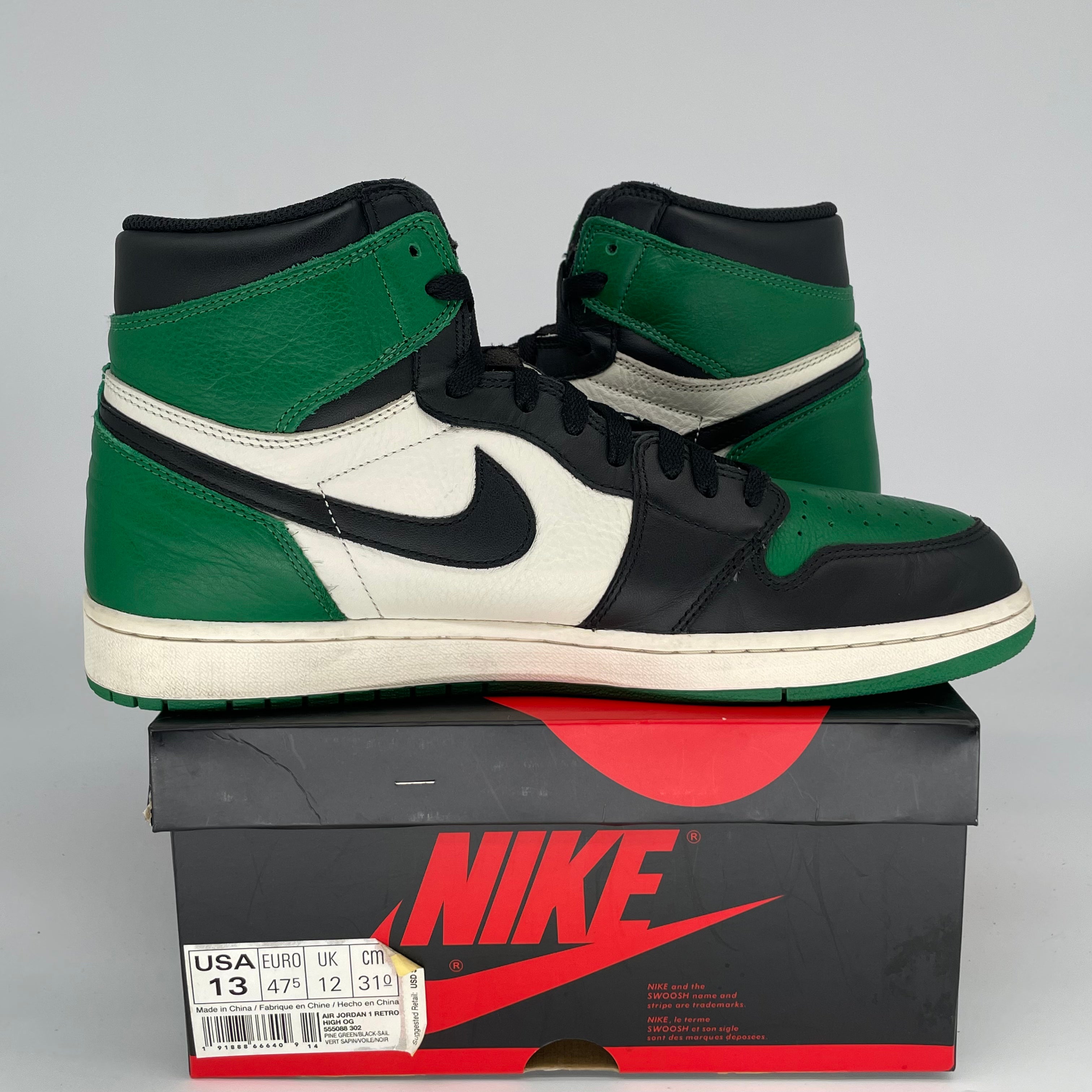 AIR JORDAN 1 PINE GREEN SIZE 13 555088-302