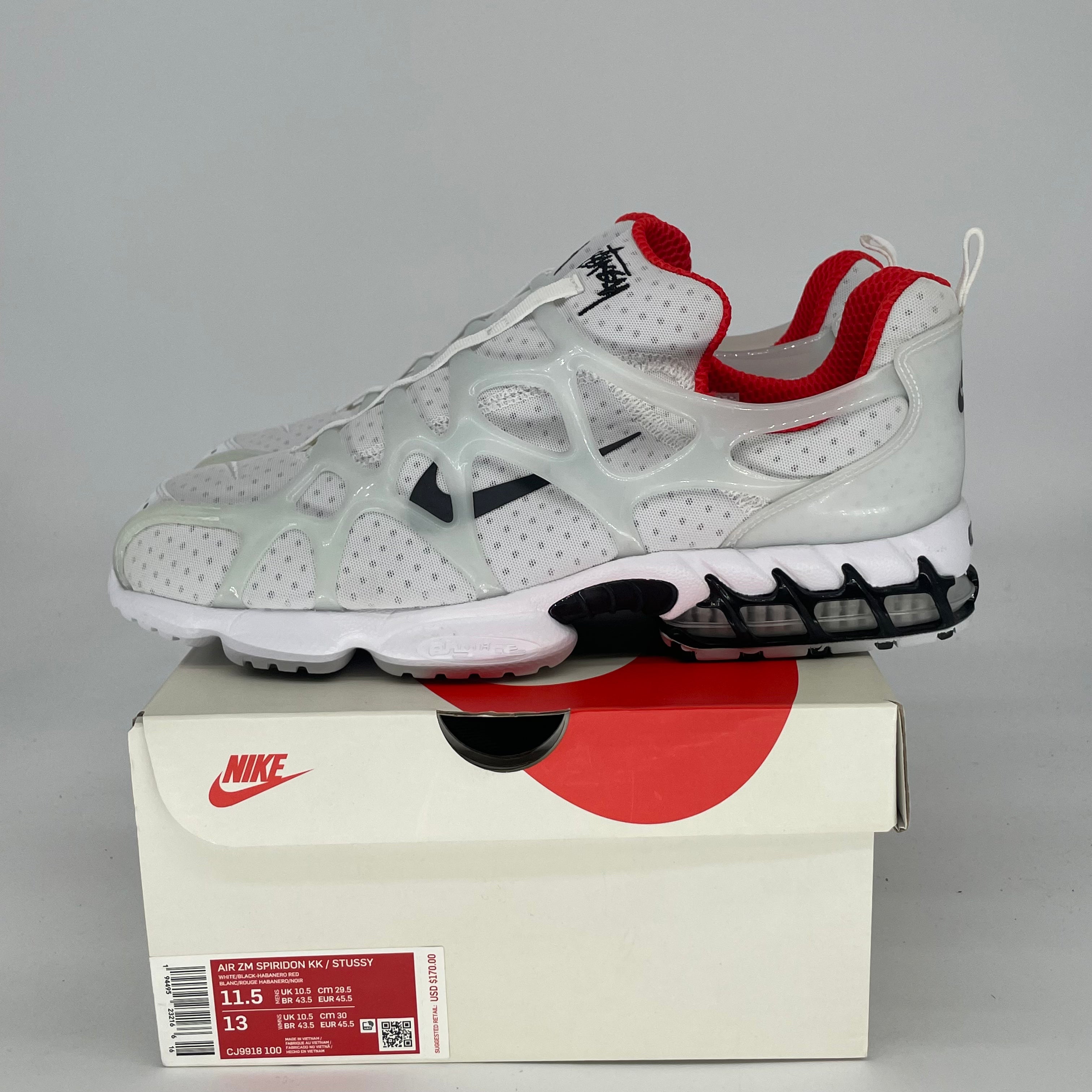 STUSSY X NIKE AIR KUKINI SPIRIDON CAGE 2 WHITE CJ9918-100 SIZE 11.5/13W