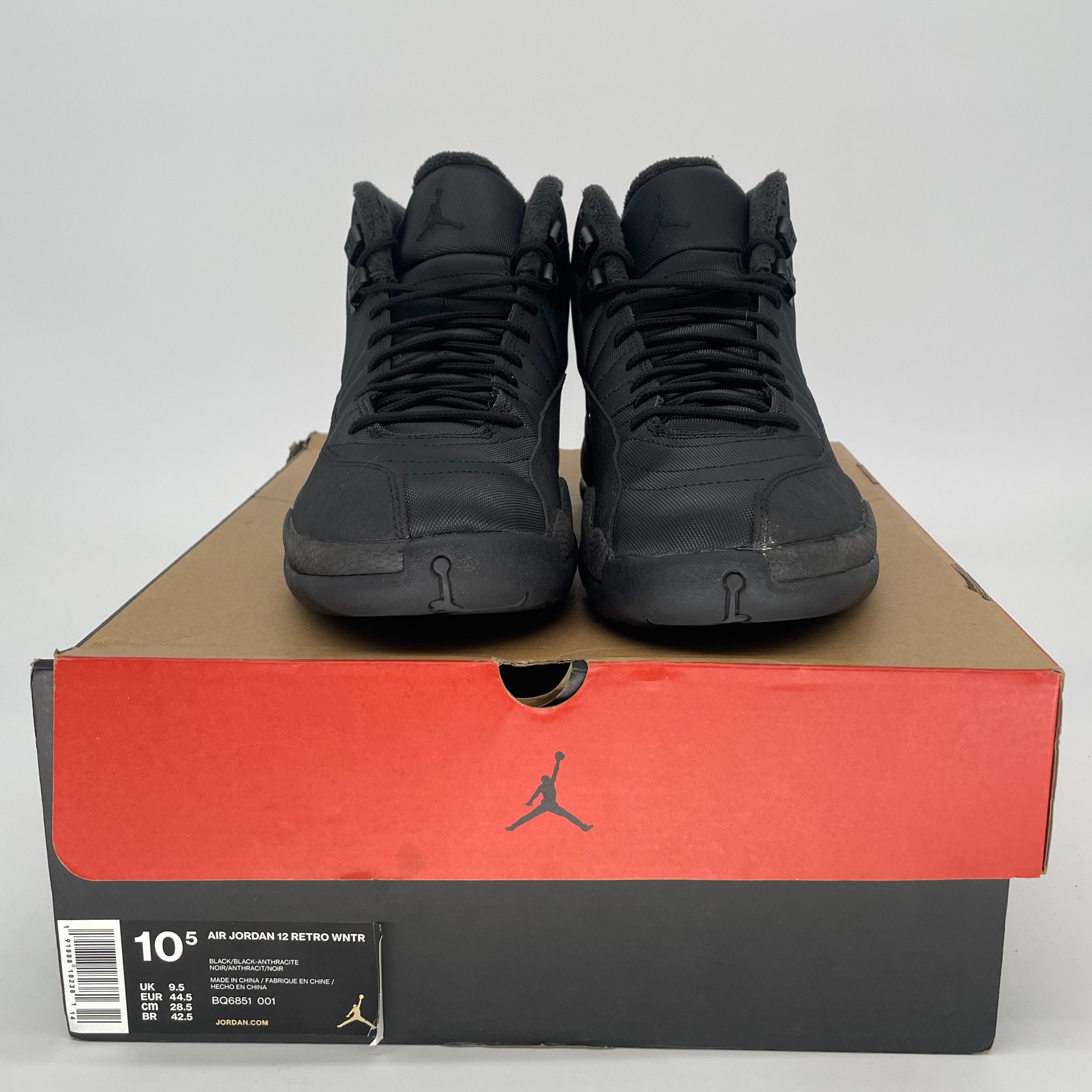 AIR JORDAN 12 WINTER BLACK BQ6851-001 SIZE 10.5/12W