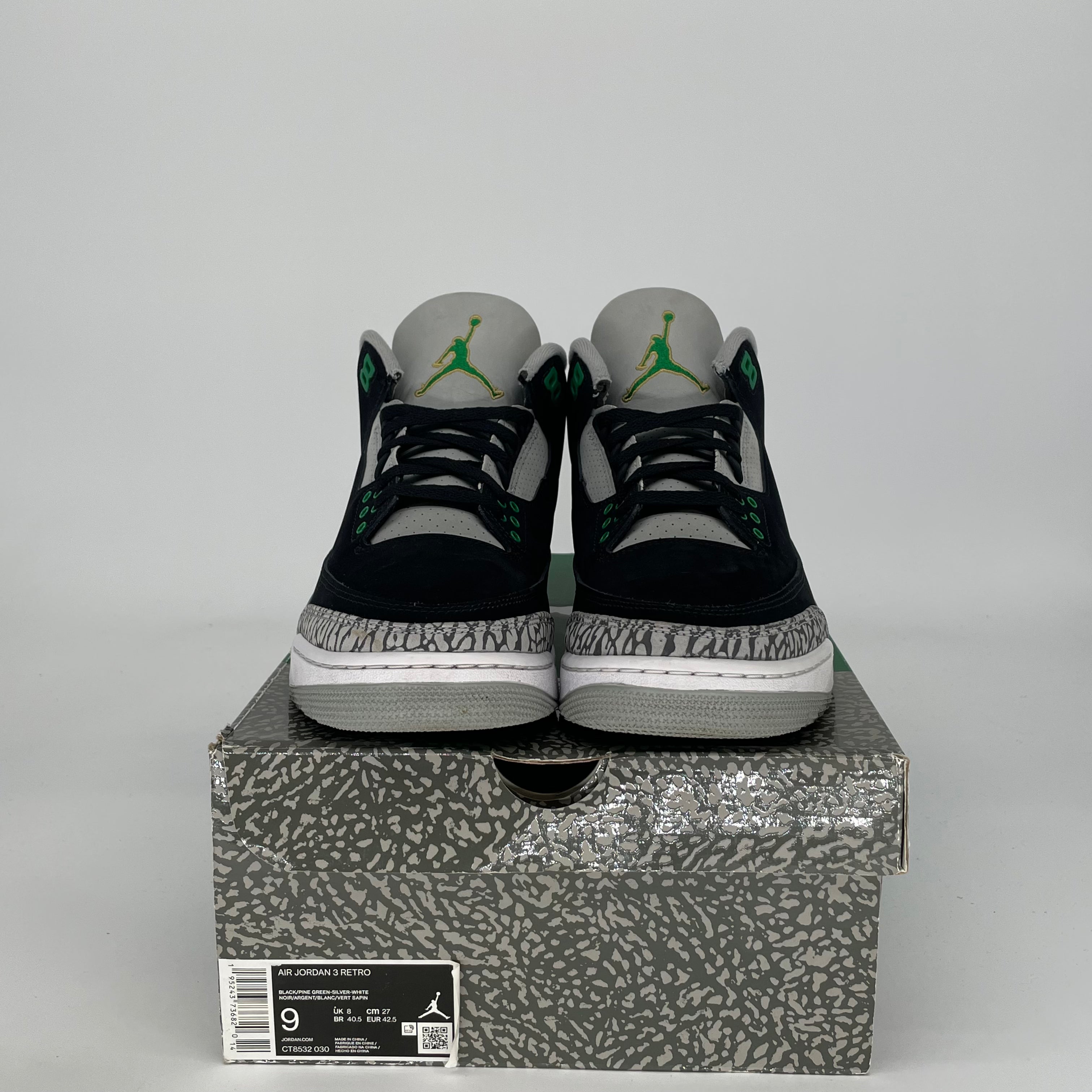 AIR JORDAN 3 PINE GREEN CT8532-030 SIZE 9/10.5W