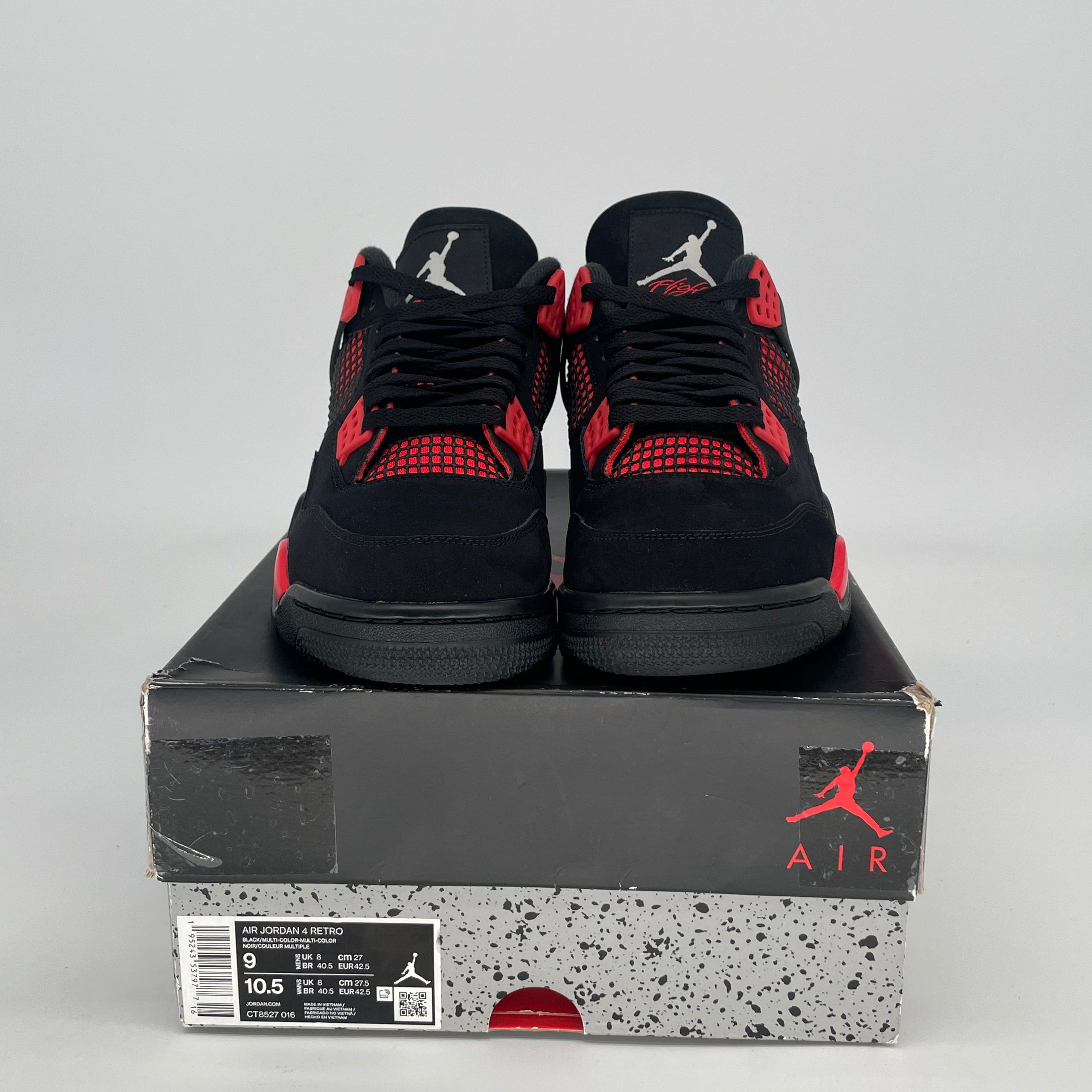 AIR JORDAN 4 RED THUNDER CT8527-016 SIZE 9/10.5W