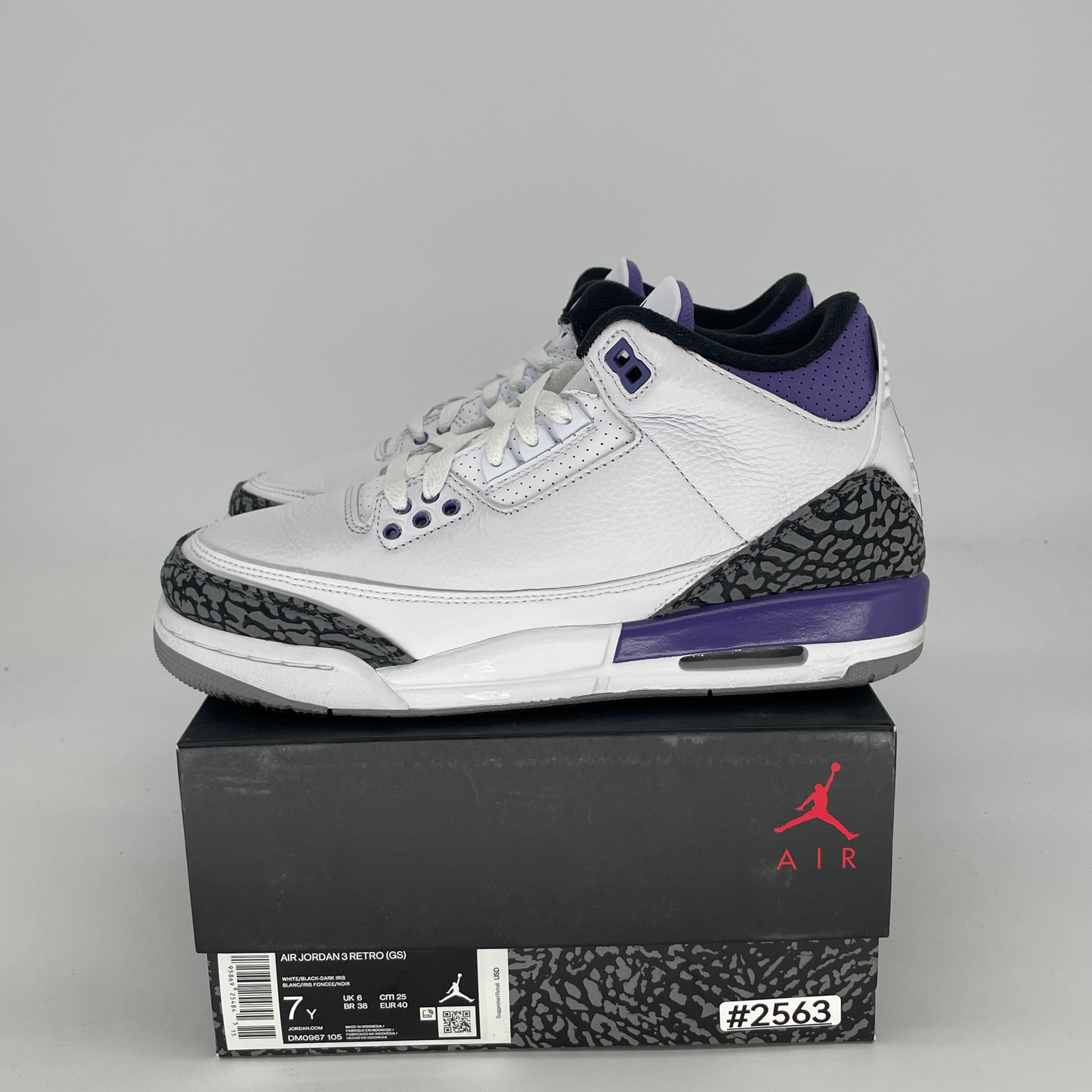 AIR JORDAN 3 DARK IRIS DM0967-105 SIZE 7/8.5W